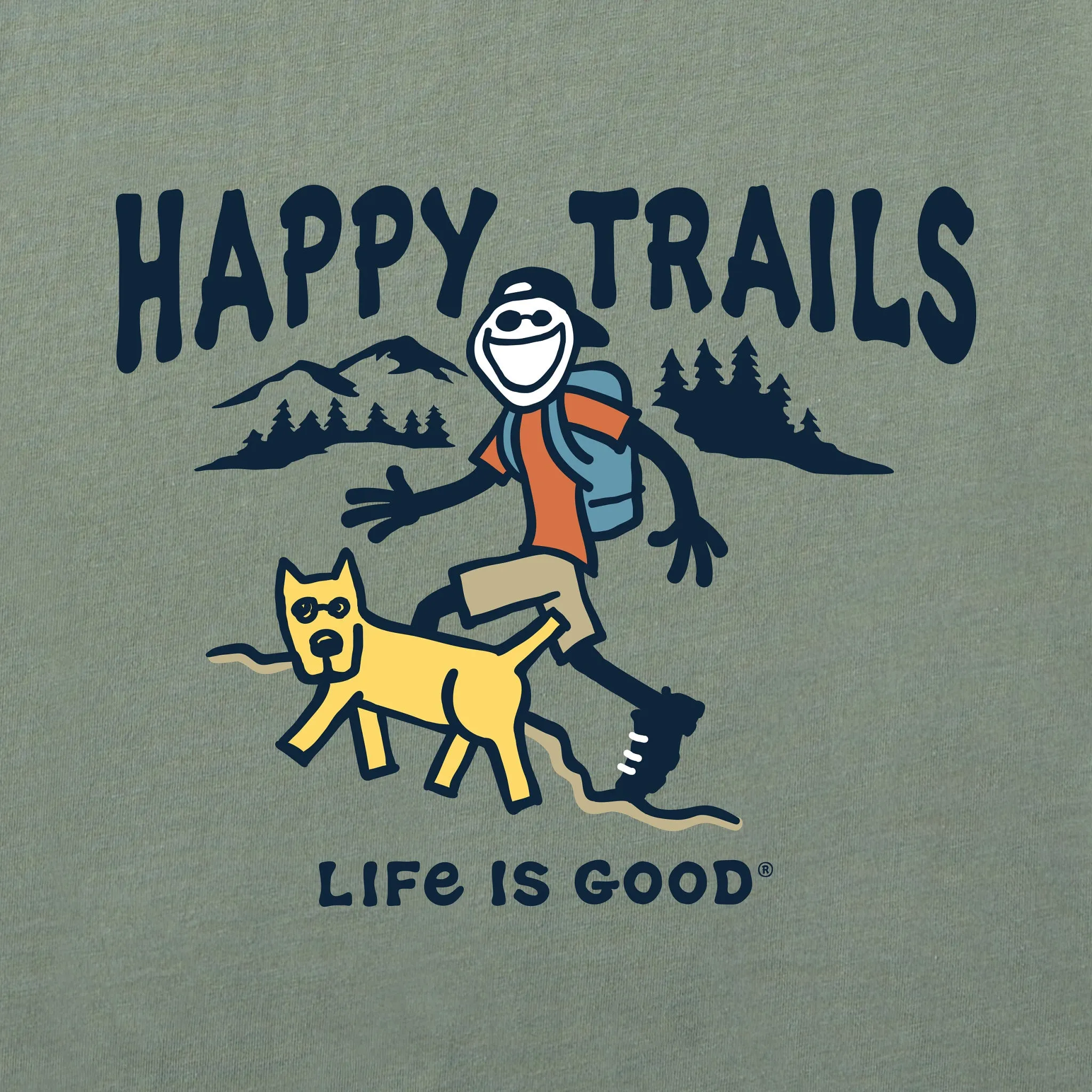 Men's Jake and Rocket Happy Trails Short Sleeve Tee Life is Good