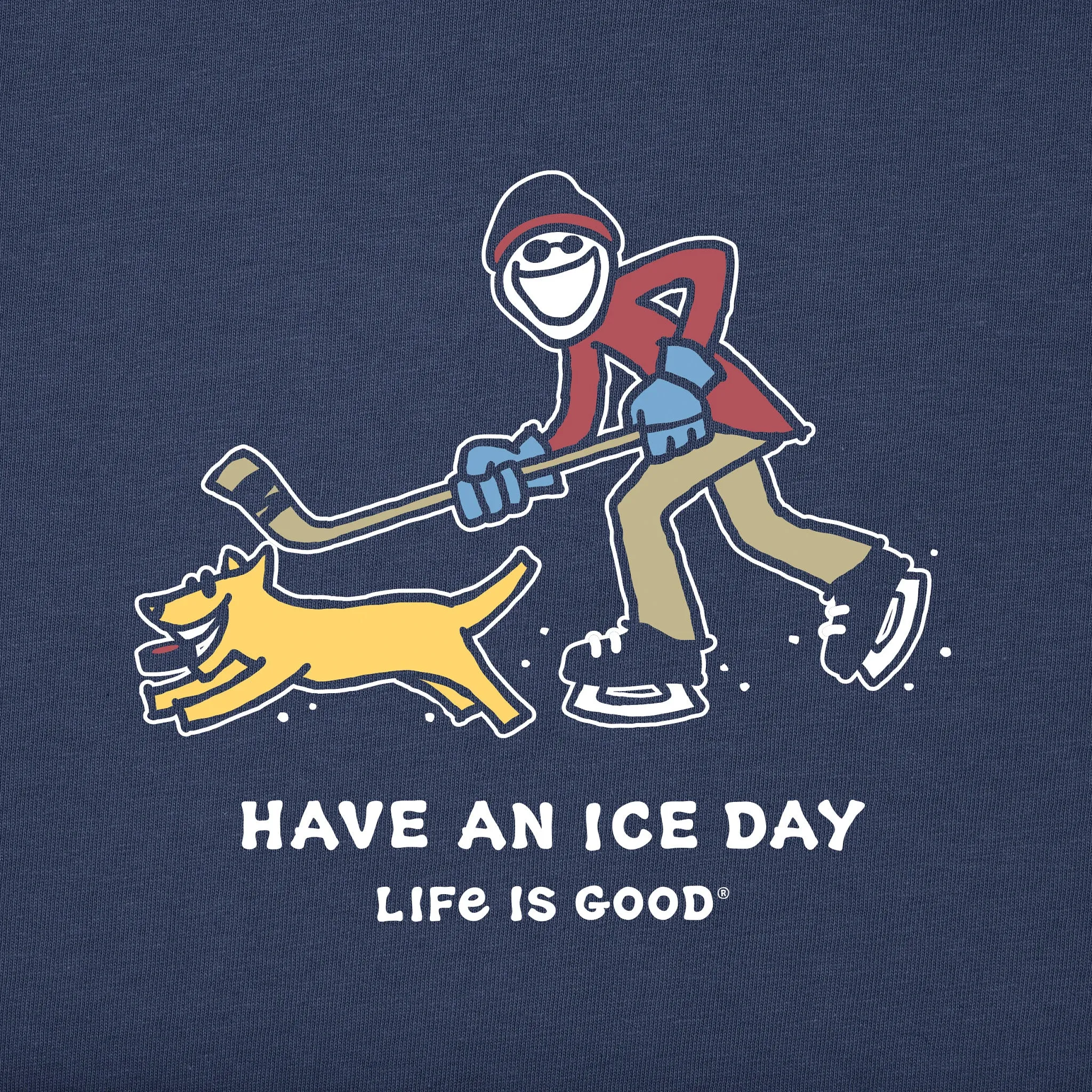 Men's Jake and Rocket Ice Skating Long Sleeve Crusher Tee Life is Good
