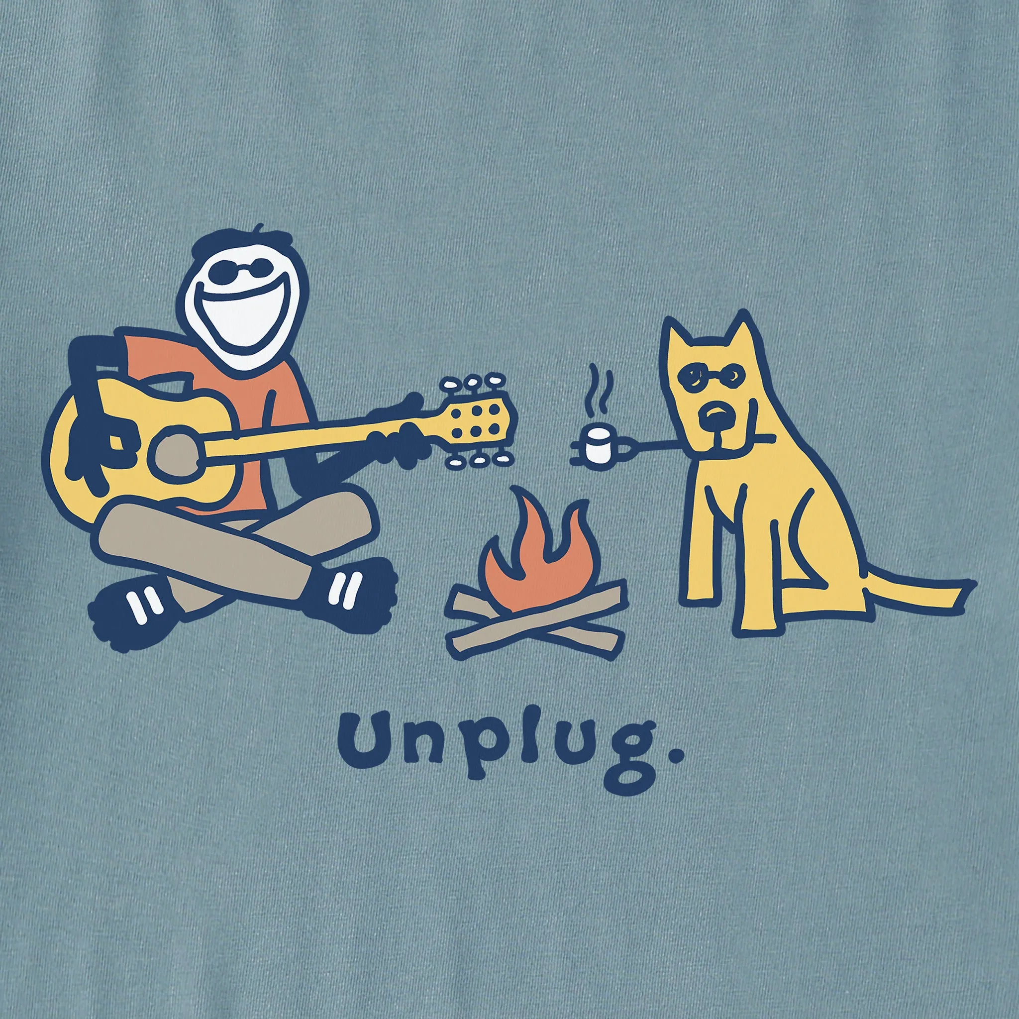 Men's Jake and Rocket Unplug Short Sleeve Crusher Tee Life is Good