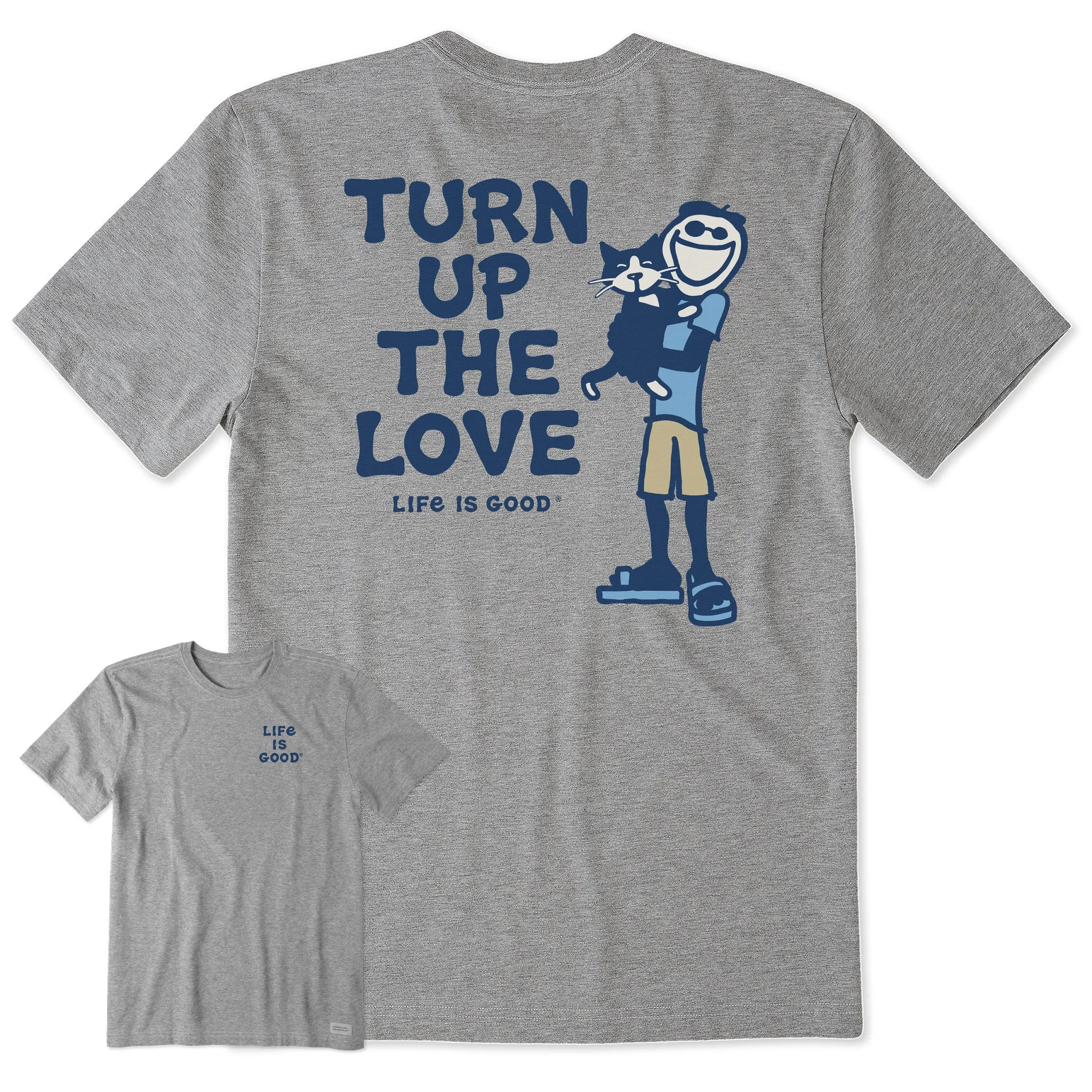 Men's Jake and Tux Turn Up the Love Short Sleeve Tee Life is Good