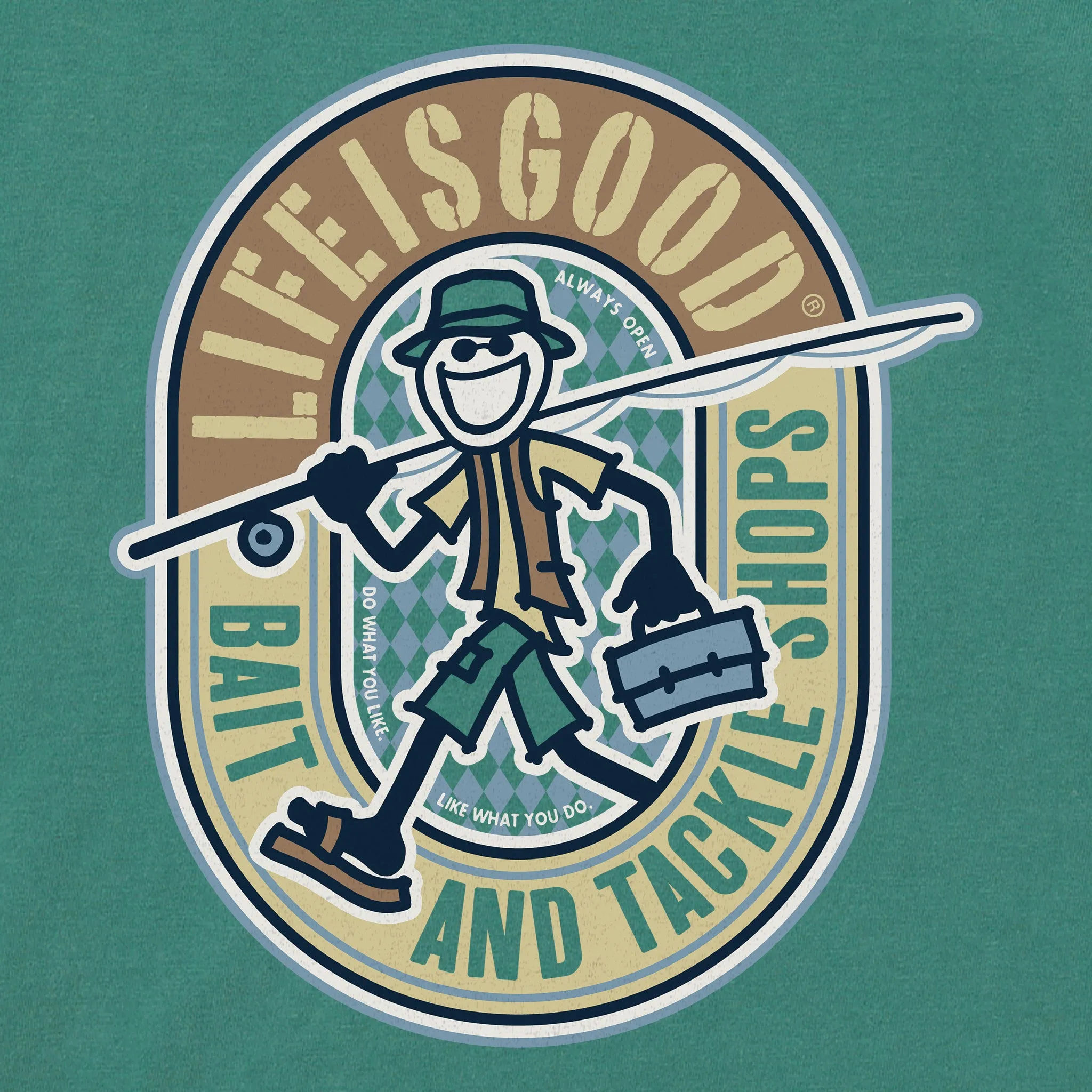 Men's Jake Bait and Tackle Shop Short Sleeve Crusher Tee Life is Good