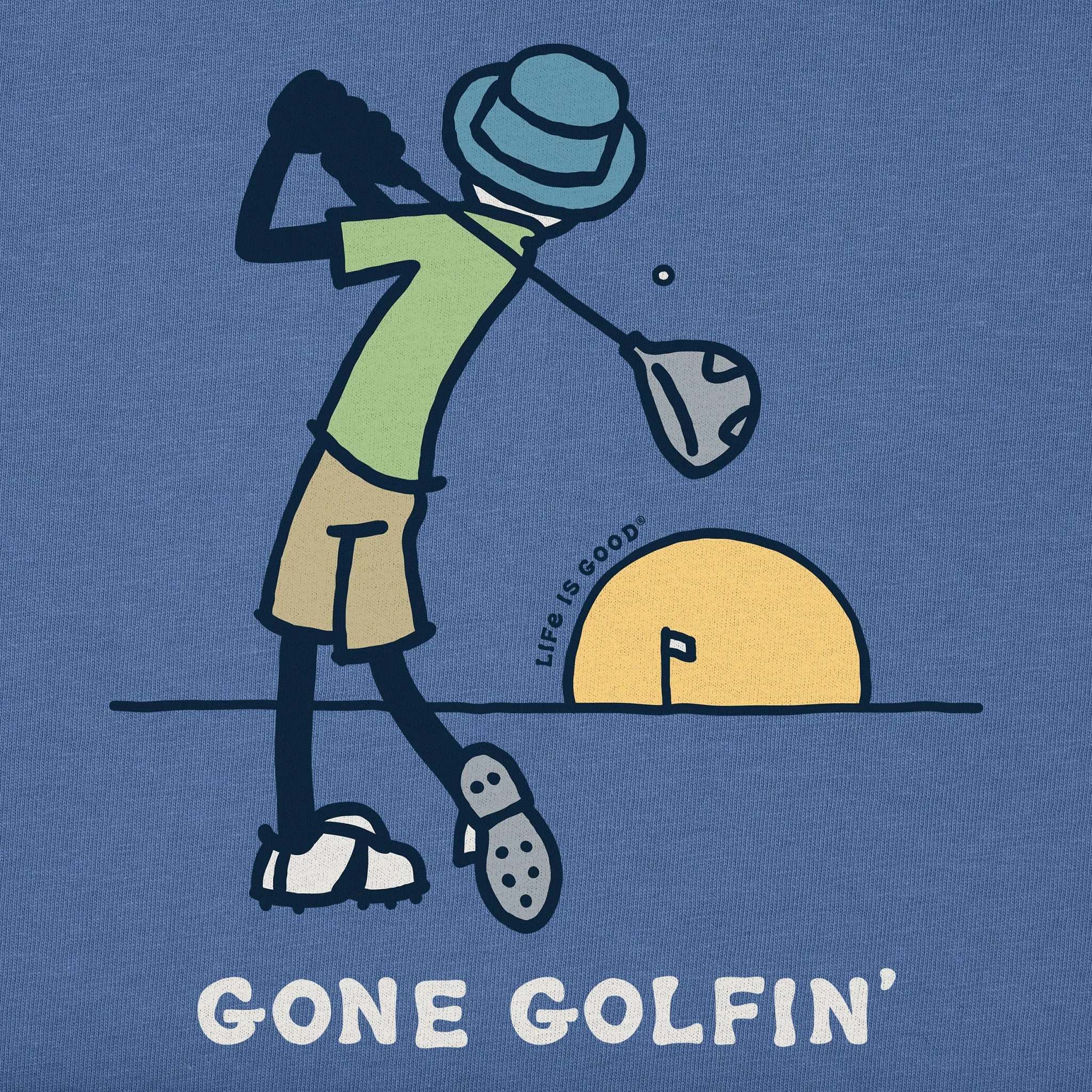 Men's Jake's Gone Golfin' Short Sleeve Crusher Tee Life is Good
