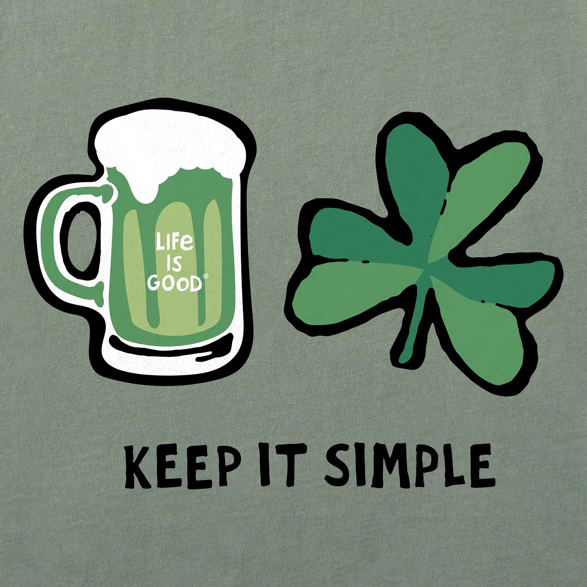 Men's Keep it Simple Beer & Clover Long Sleeve Crusher Tee Life is Good