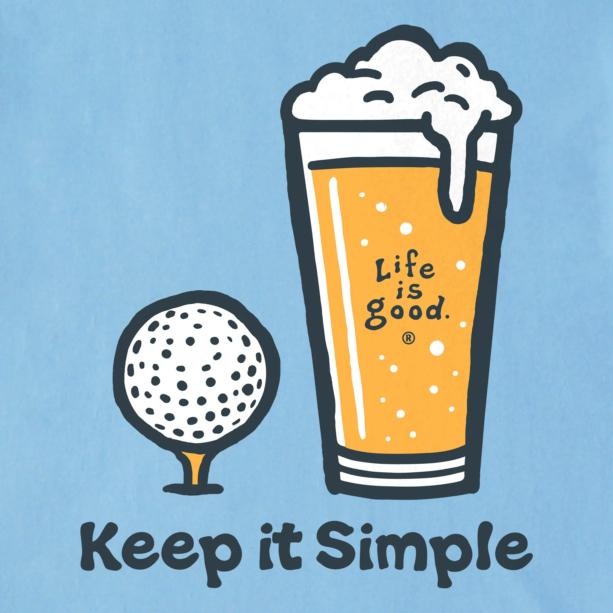 Men's Keep it Simple Beer Golf Short Sleeve Tee Life is Good