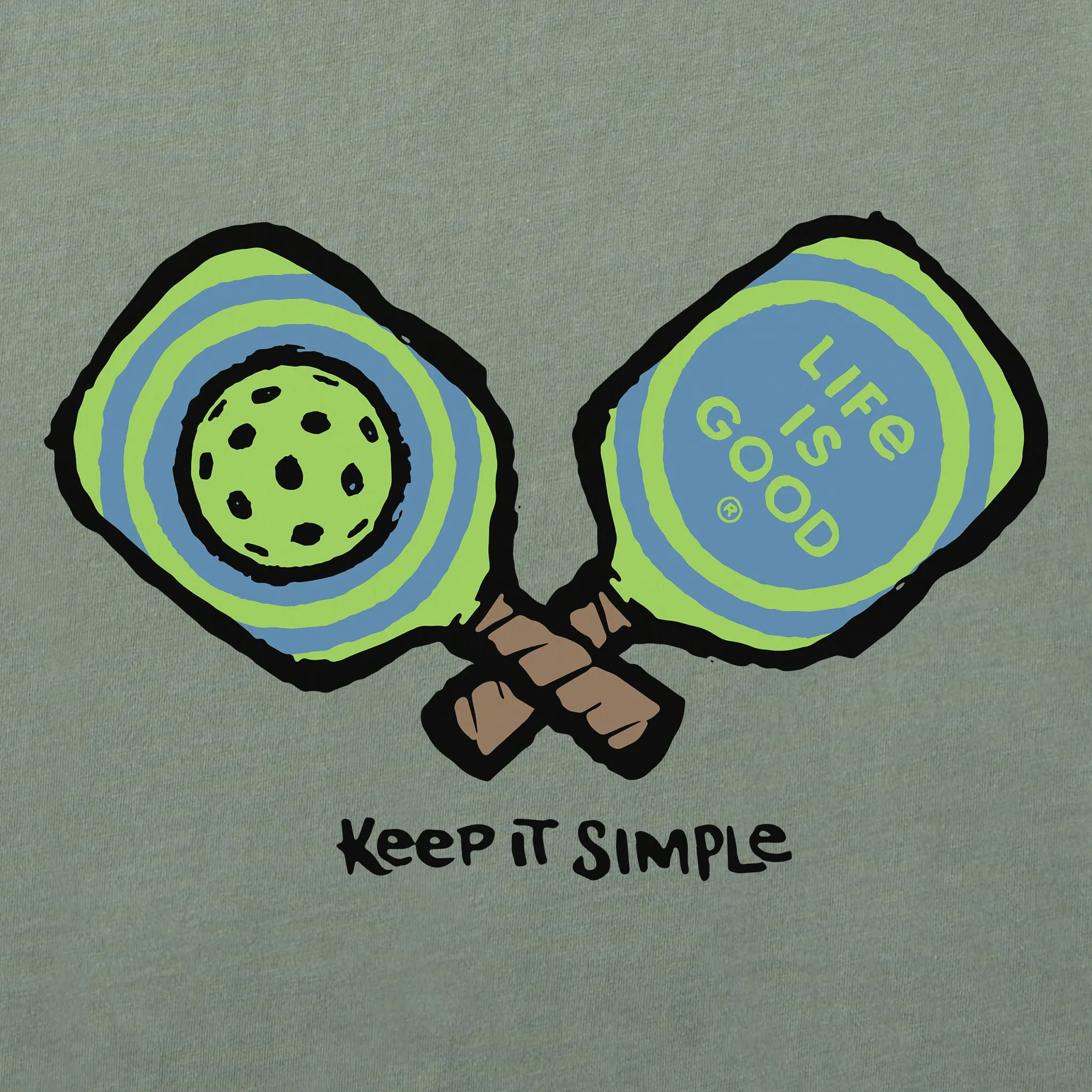 Men's Keep It Simple Pickleball Short Sleeve Tee Life is Good