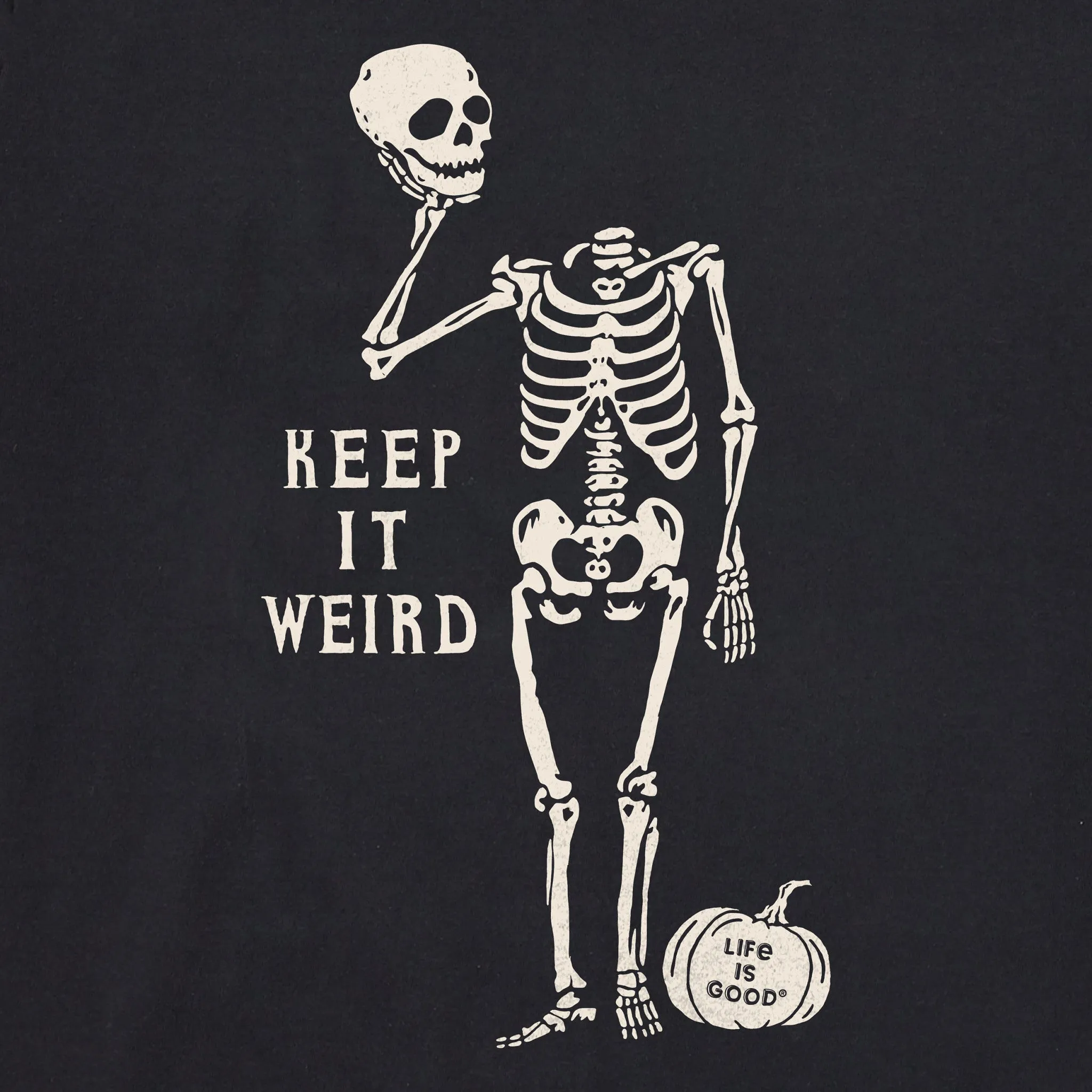 Men's Keep it Weird Skeleton Short Sleeve Crusher Tee Life is Good