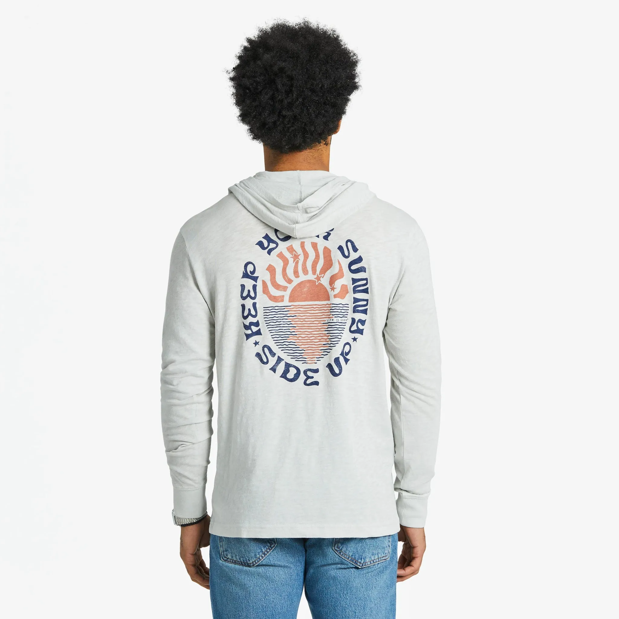 Men's Keep Your Sunny Side Up Textured Slub Hoodie Life is Good