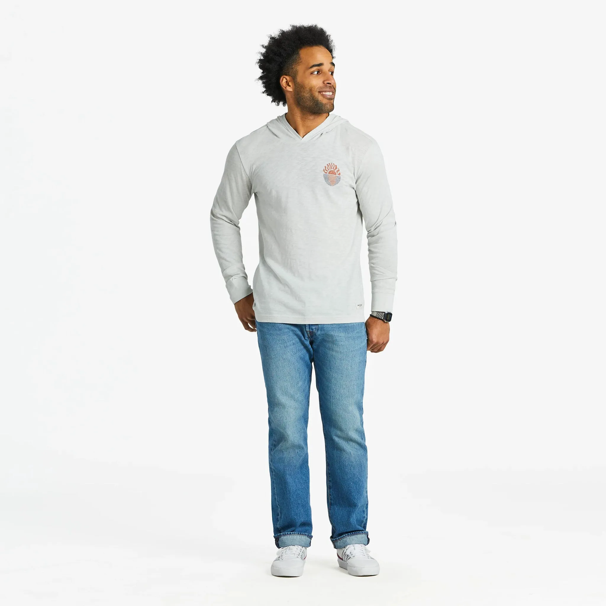 Men's Keep Your Sunny Side Up Textured Slub Hoodie Life is Good