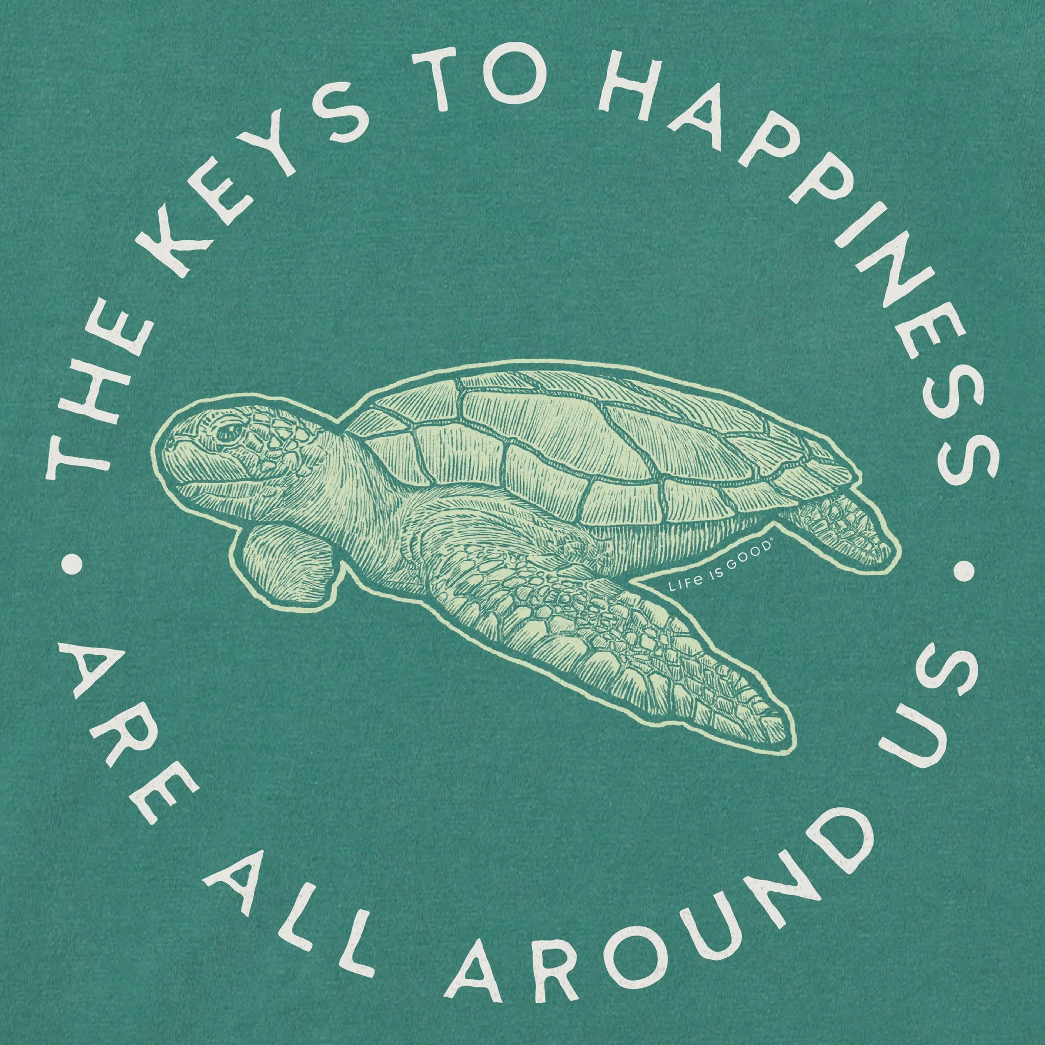 Men's Keys to Happiness Turtle Short Sleeve Crusher Tee Life is Good