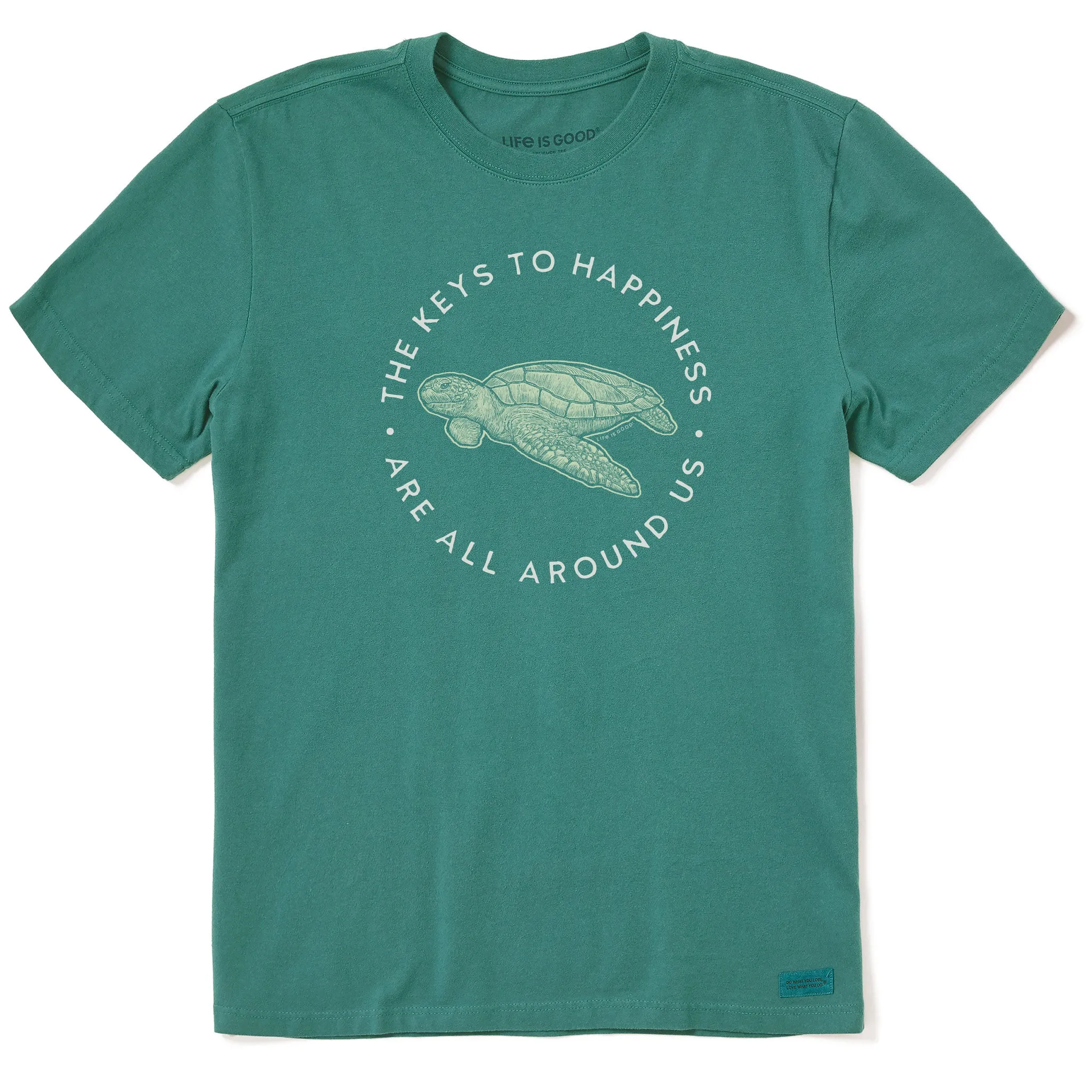 Men's Keys to Happiness Turtle Short Sleeve Crusher Tee Life is Good