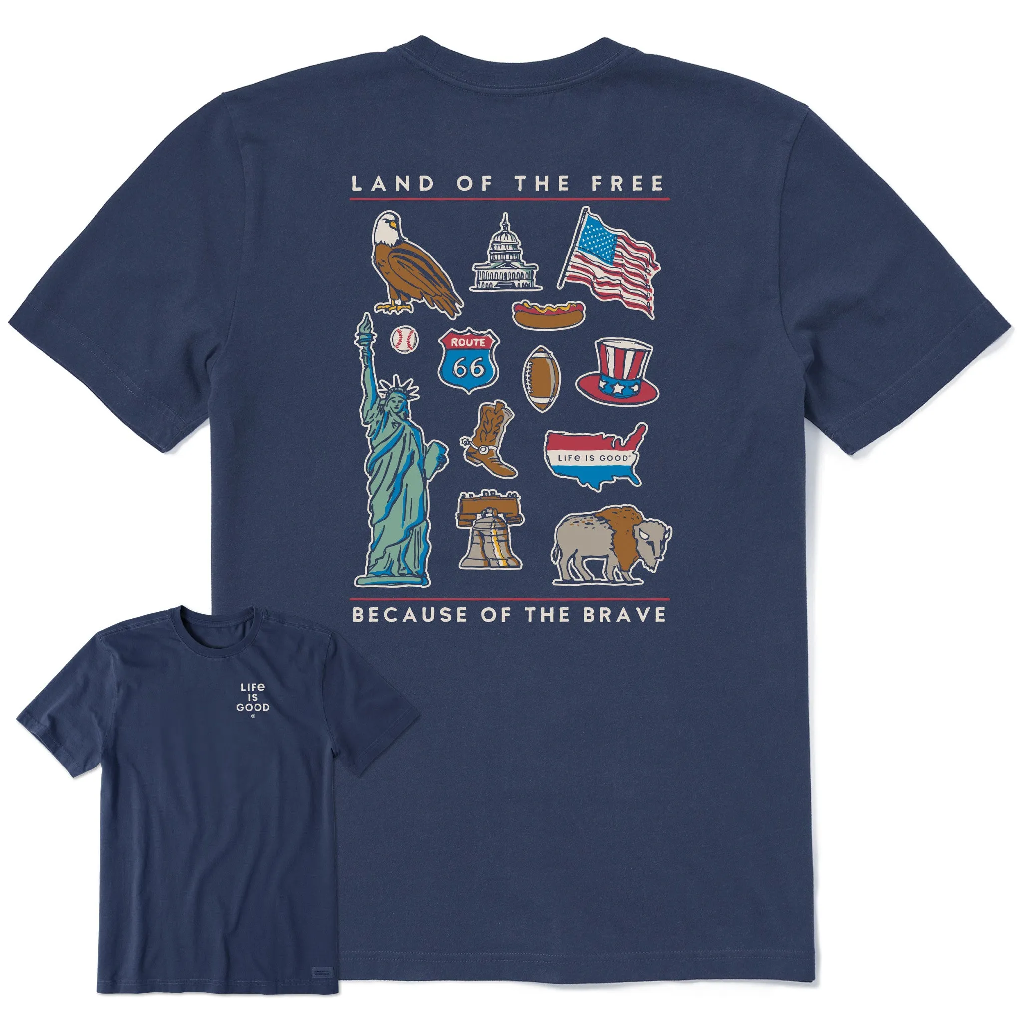 Men's Land of the Free Icons Short Sleeve Tee Life is Good