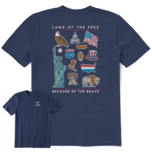 Men's Land of the Free Icons Short Sleeve Tee Life is Good