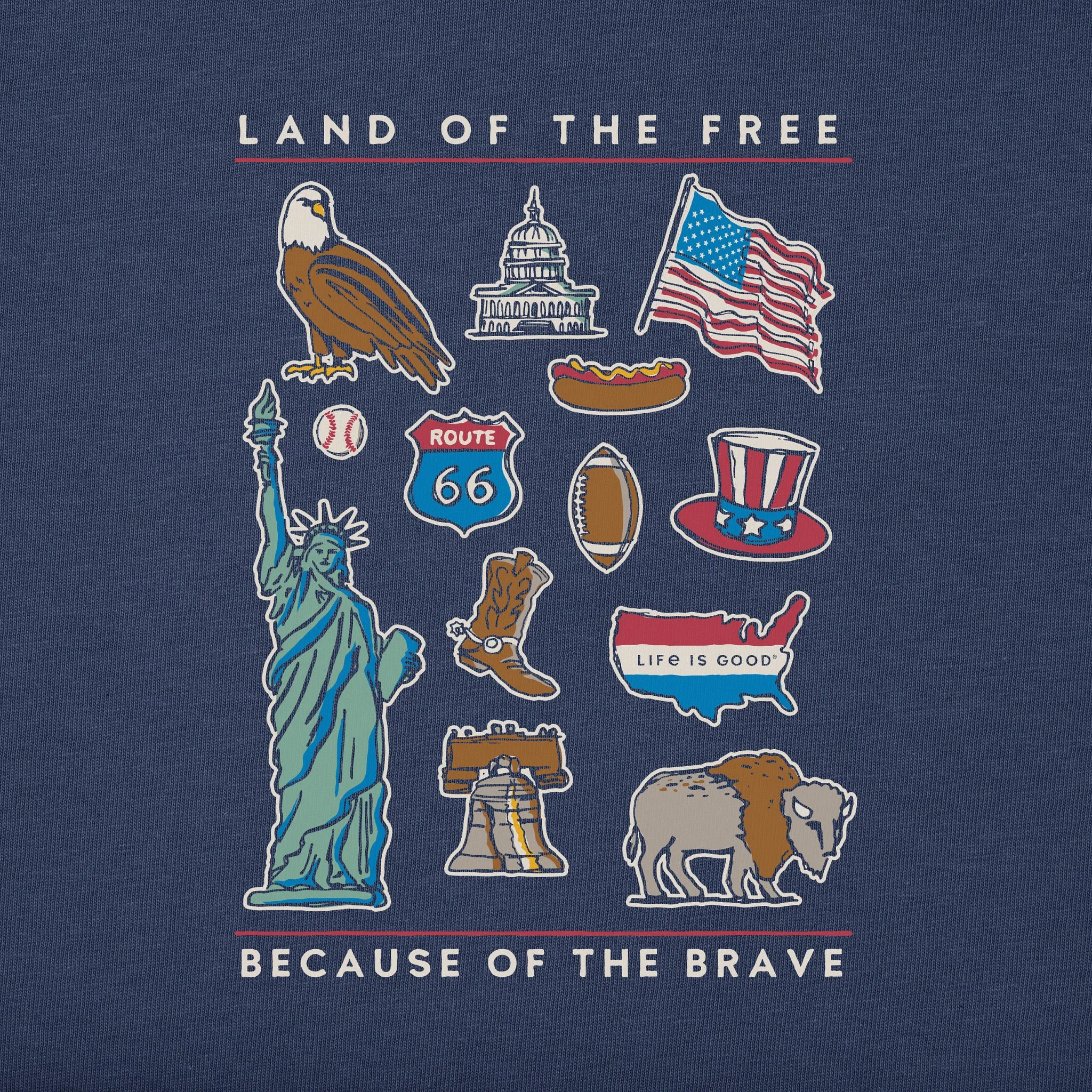 Men's Land of the Free Icons Short Sleeve Tee Life is Good