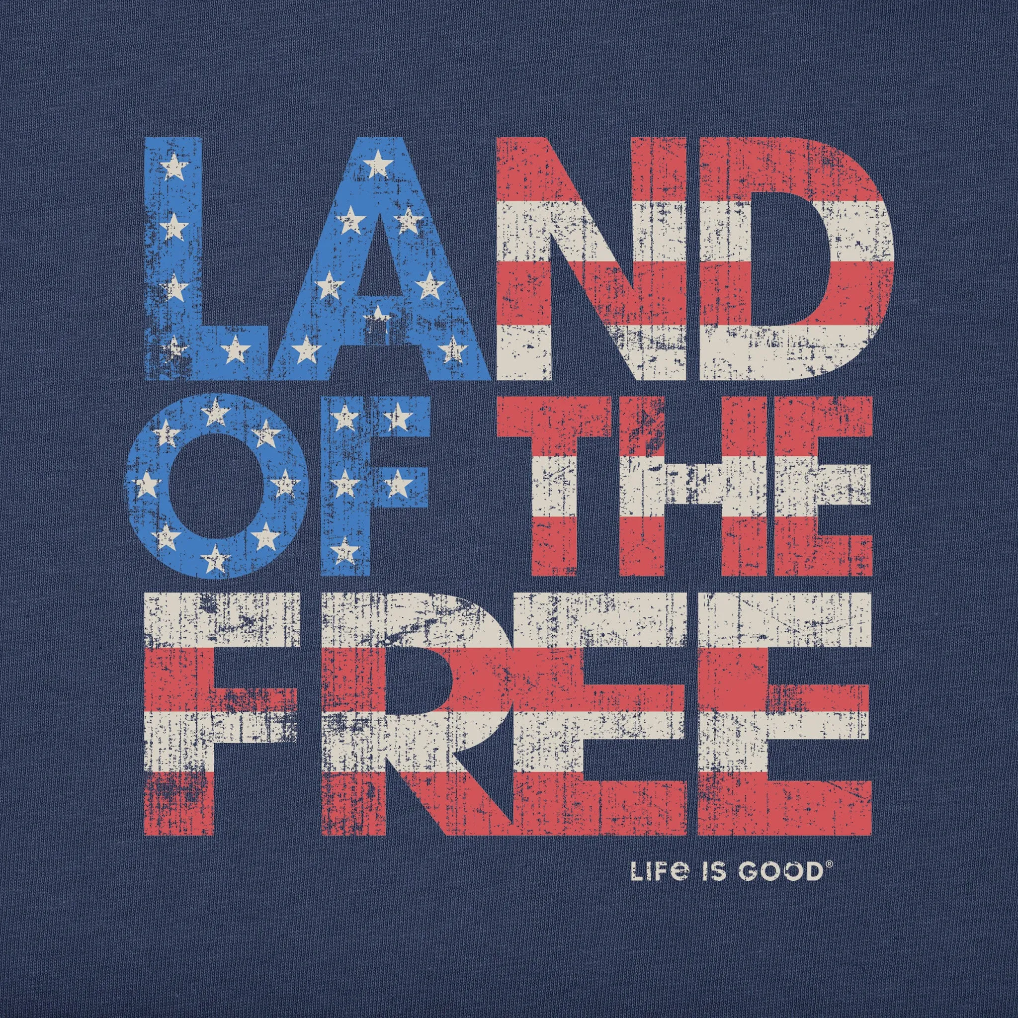 Men's Land of the Free Stack Short Sleeve Tee Life is Good