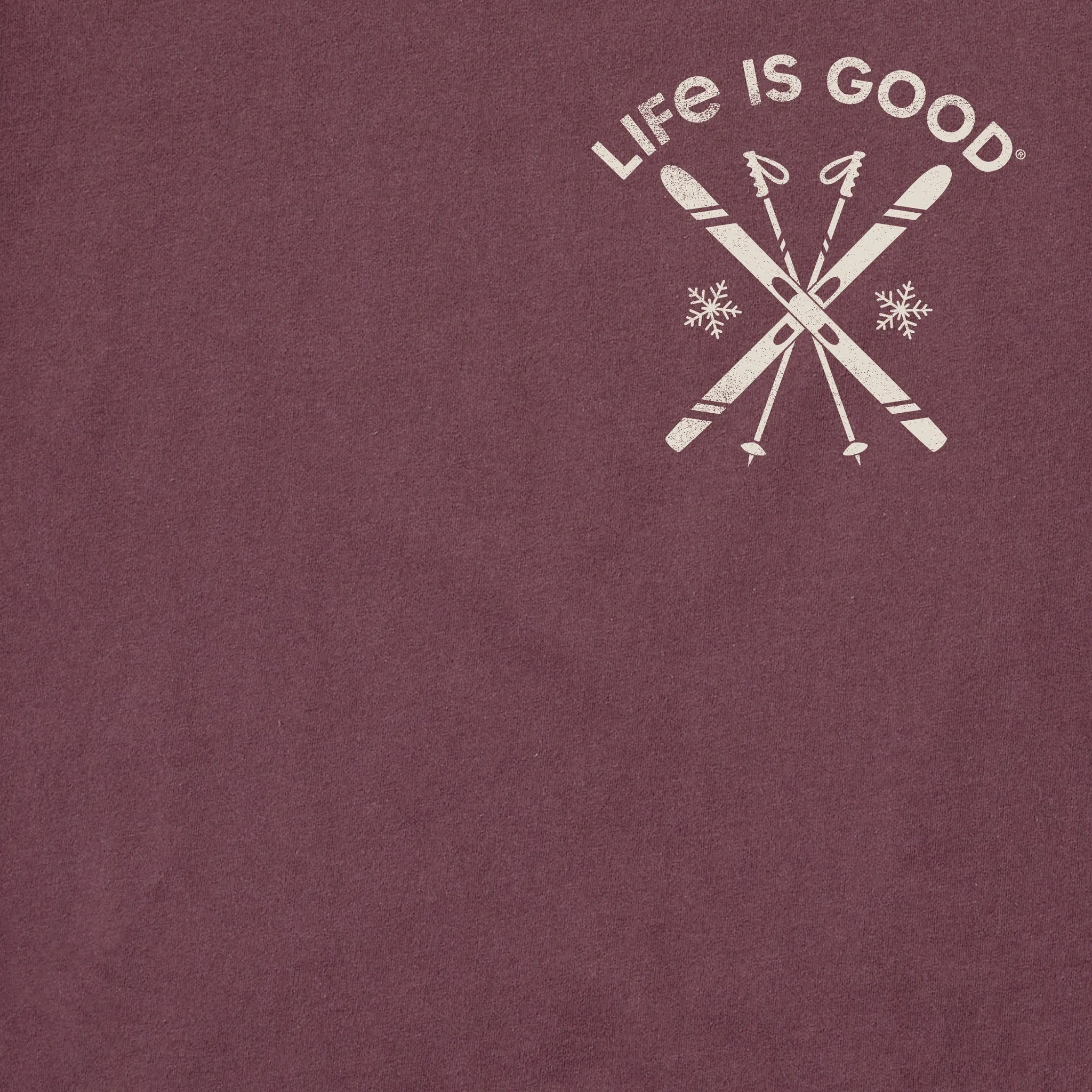 Men's Let it Snow Ski Long Sleeve Crusher Tee Life is Good