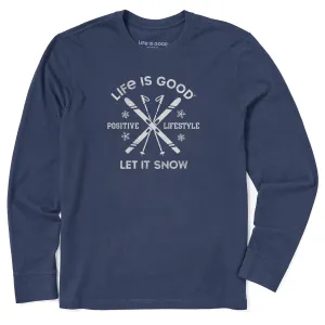 Men's Let it Snow Ski Long Sleeve Crusher Tee Life is Good