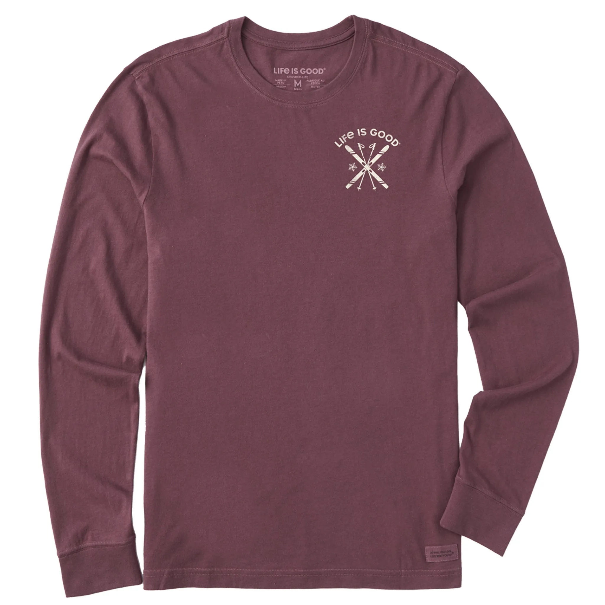 Men's Let it Snow Ski Long Sleeve Crusher Tee Life is Good