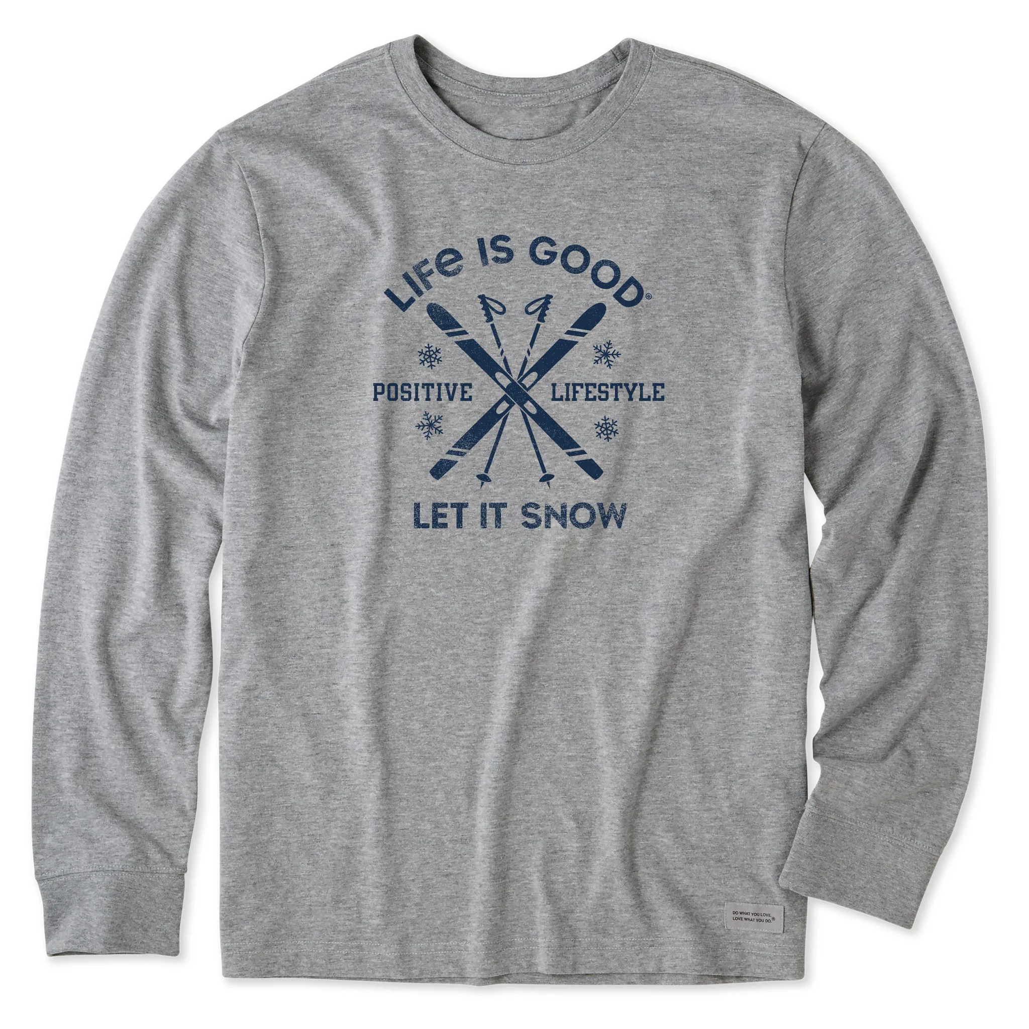 Men's Let it Snow Ski Long Sleeve Crusher Tee Life is Good