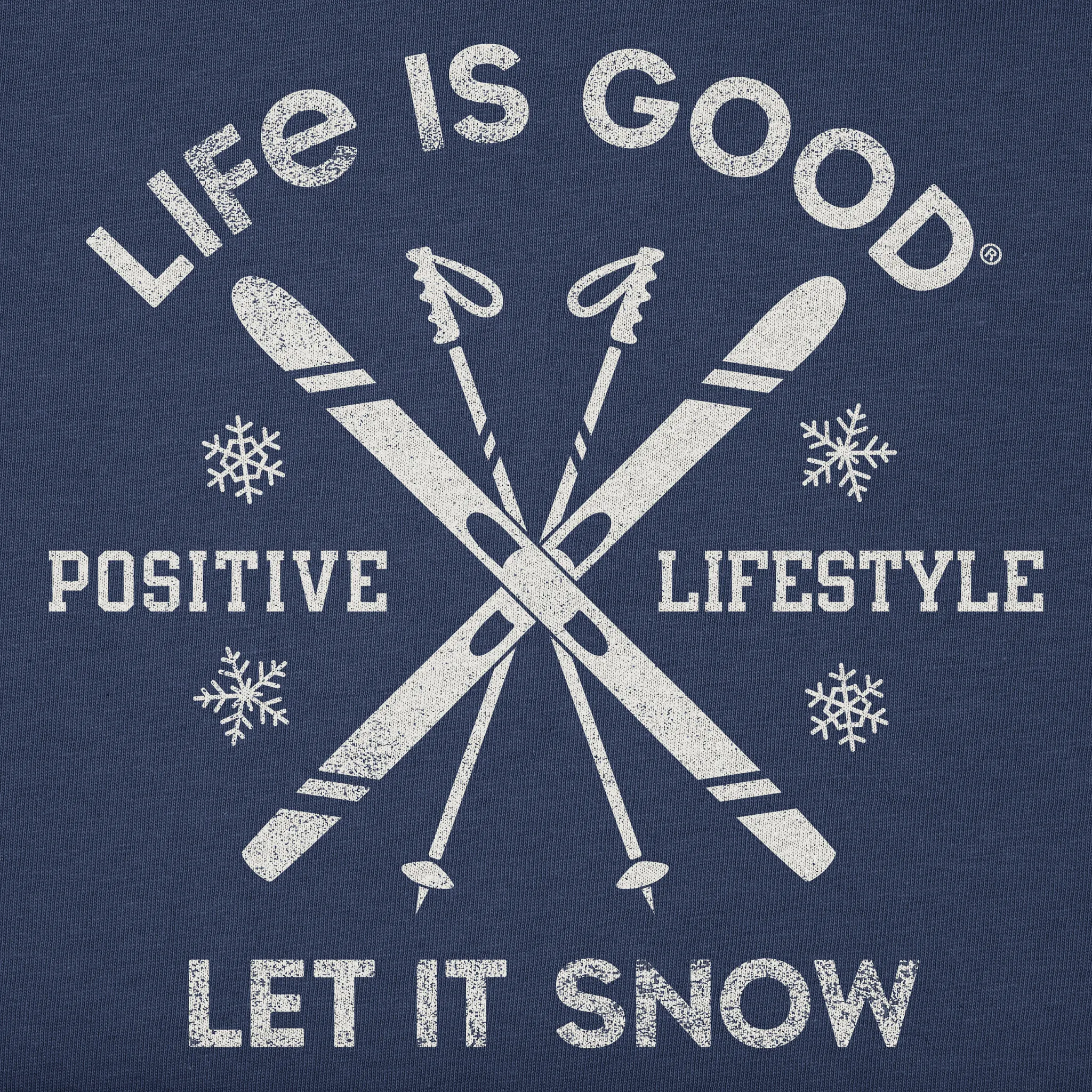 Men's Let it Snow Ski Long Sleeve Crusher Tee Life is Good