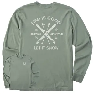 Men's Let it Snow Ski Long Sleeve Crusher Tee Life is Good