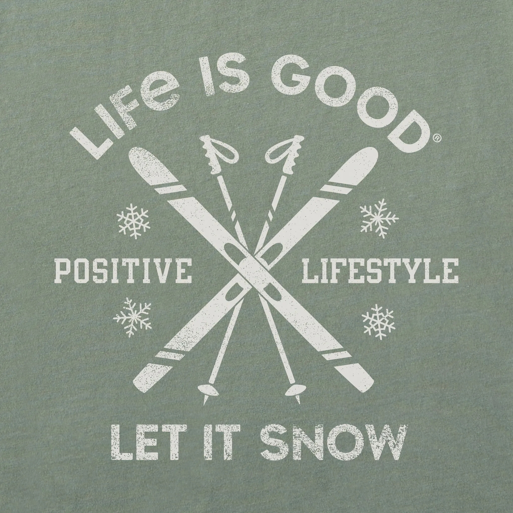 Men's Let it Snow Ski Long Sleeve Crusher Tee Life is Good