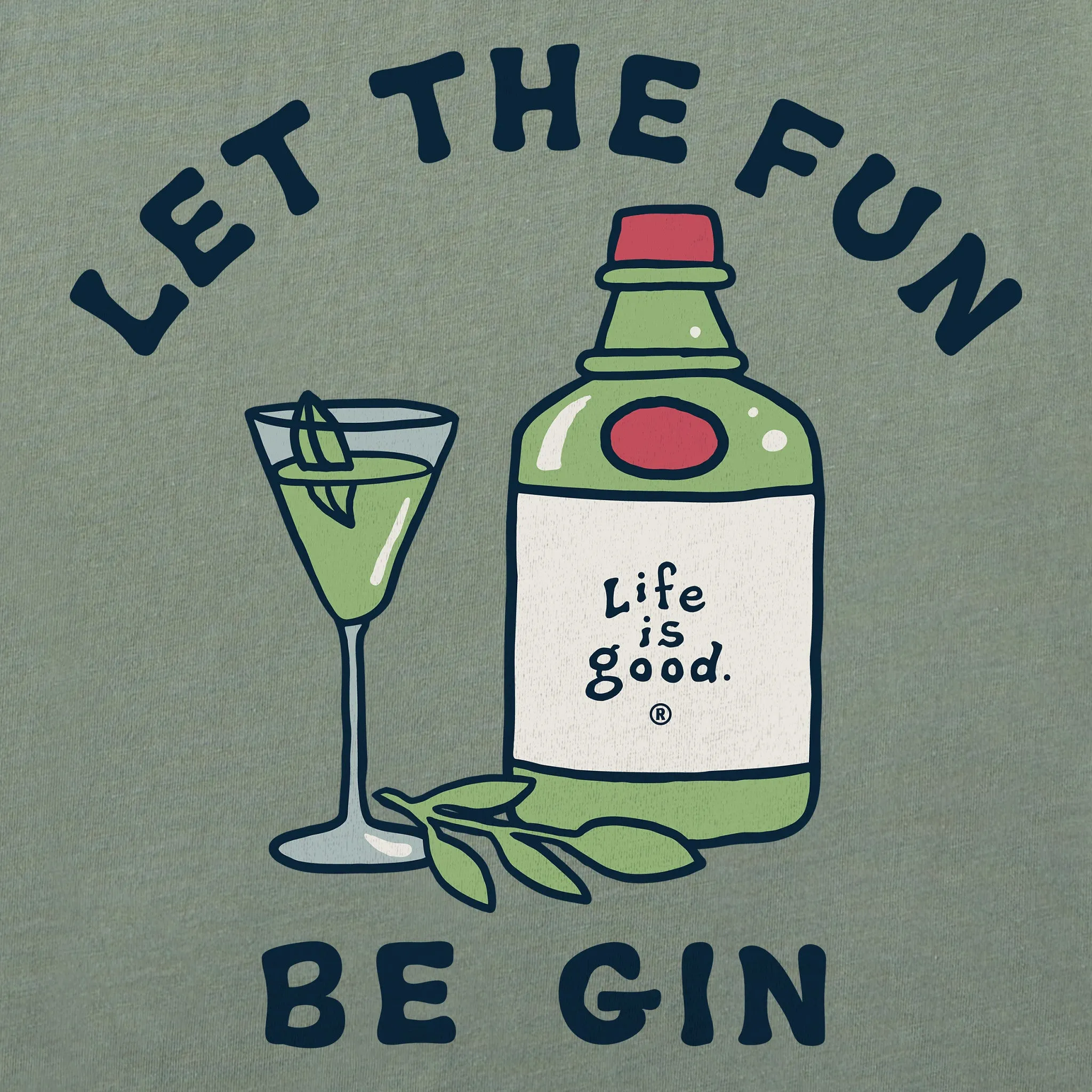 Men's Let the Fun Be Gin Cocktail Long Sleeve Crusher Tee Life is Good