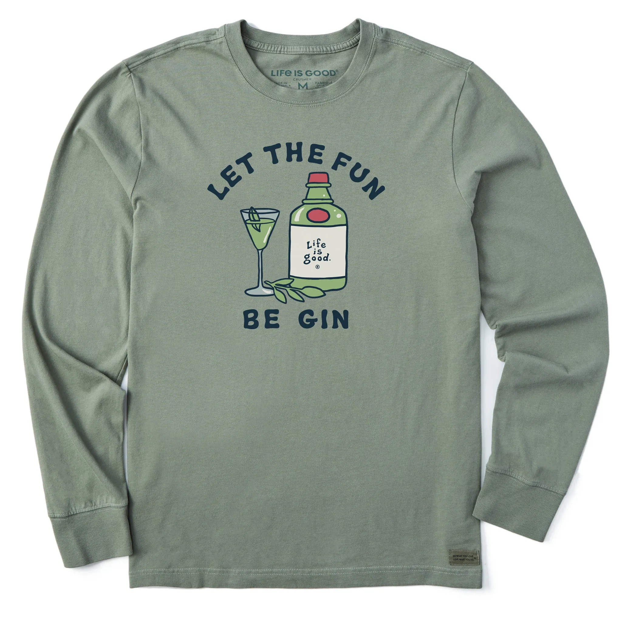 Men's Let the Fun Be Gin Cocktail Long Sleeve Crusher Tee Life is Good