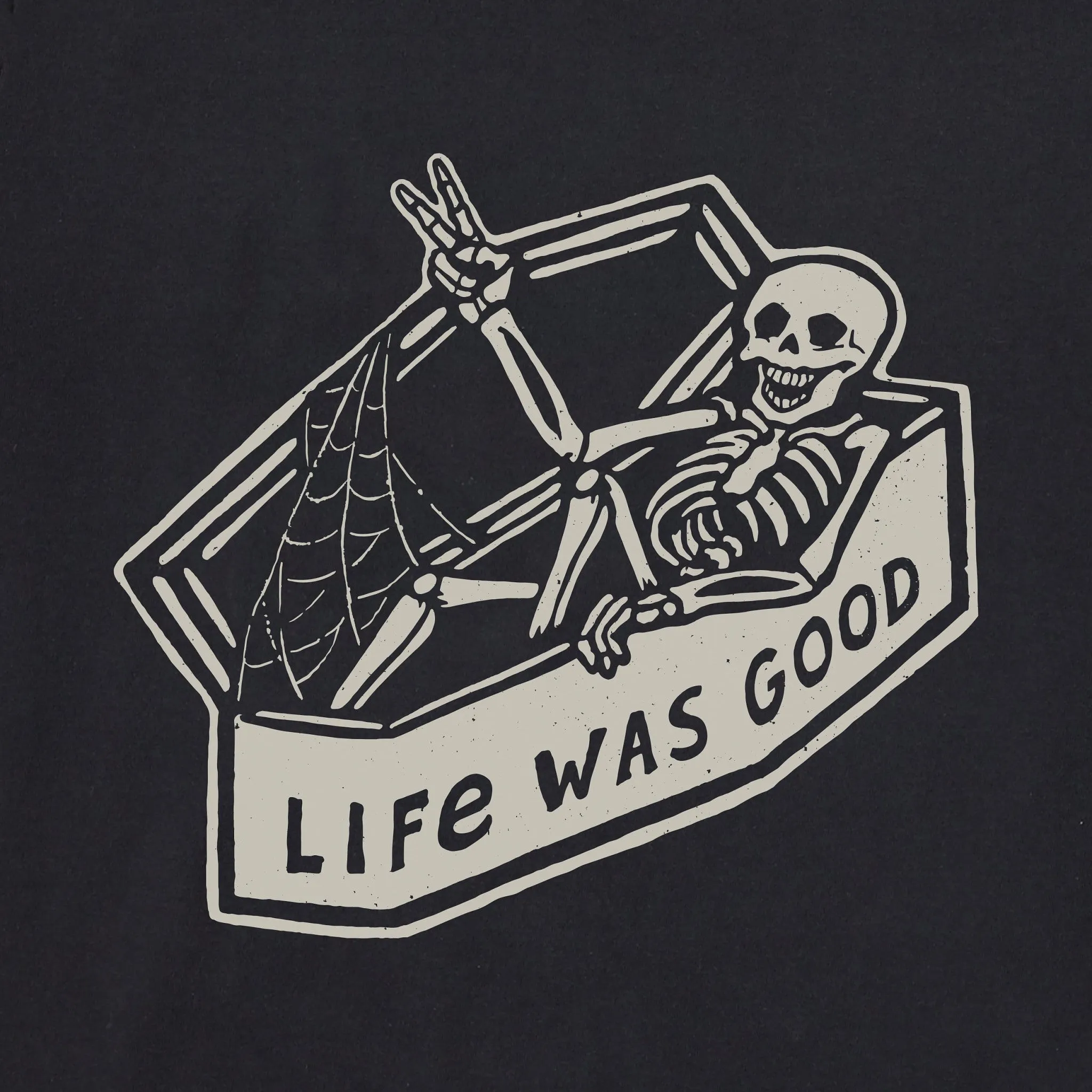 Men's Life Was Good Skeleton Short Sleeve Crusher Tee Life is Good