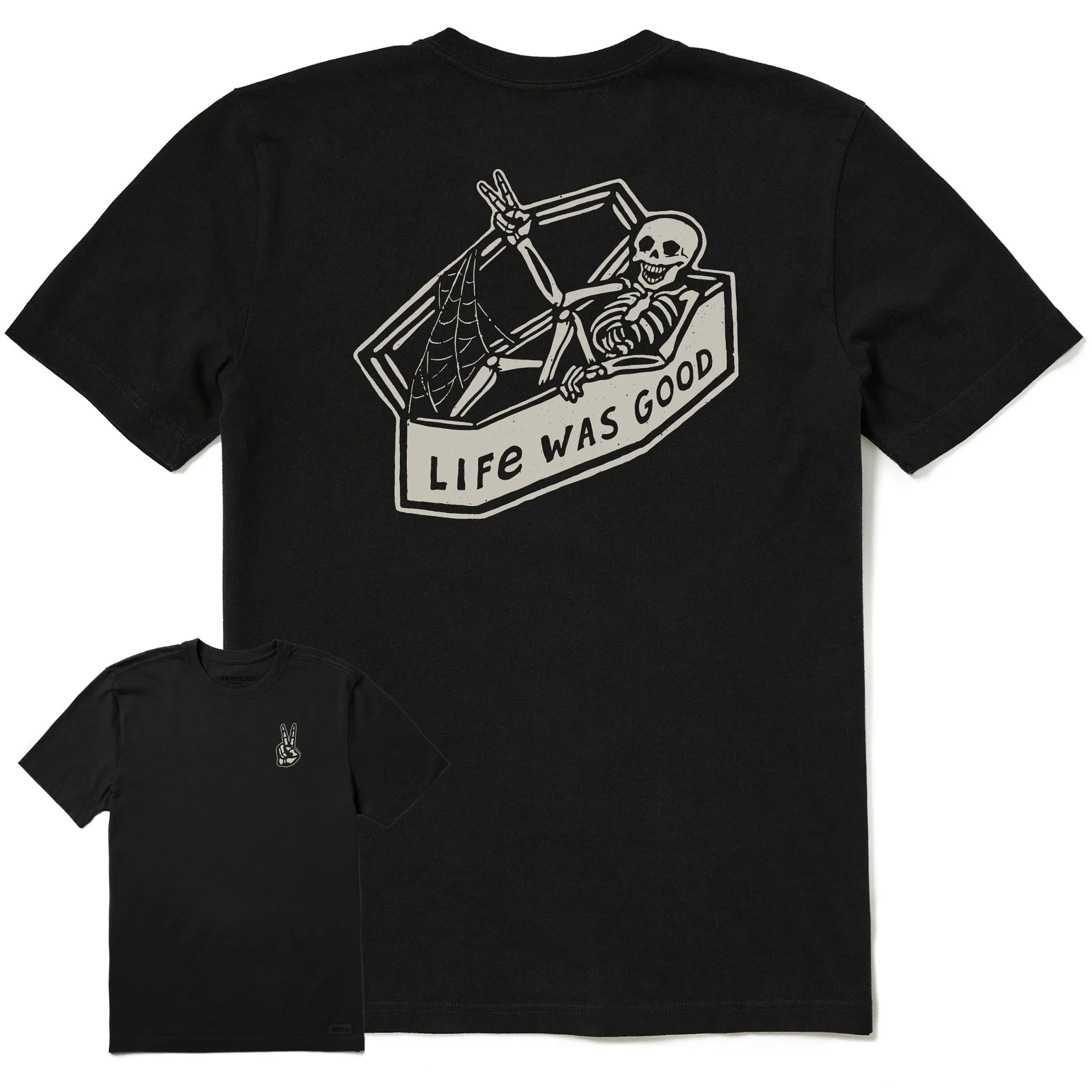 Men's Life Was Good Skeleton Short Sleeve Crusher Tee Life is Good