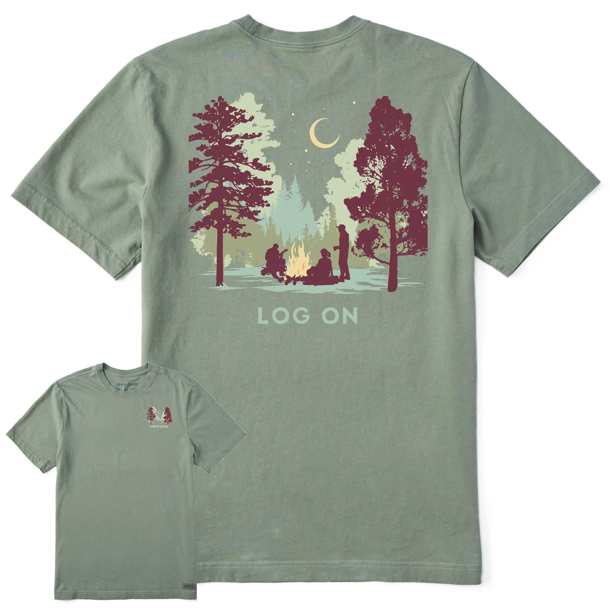 Men's Log On Campfire Short Sleeve Crusher-LITE Tee Life is Good