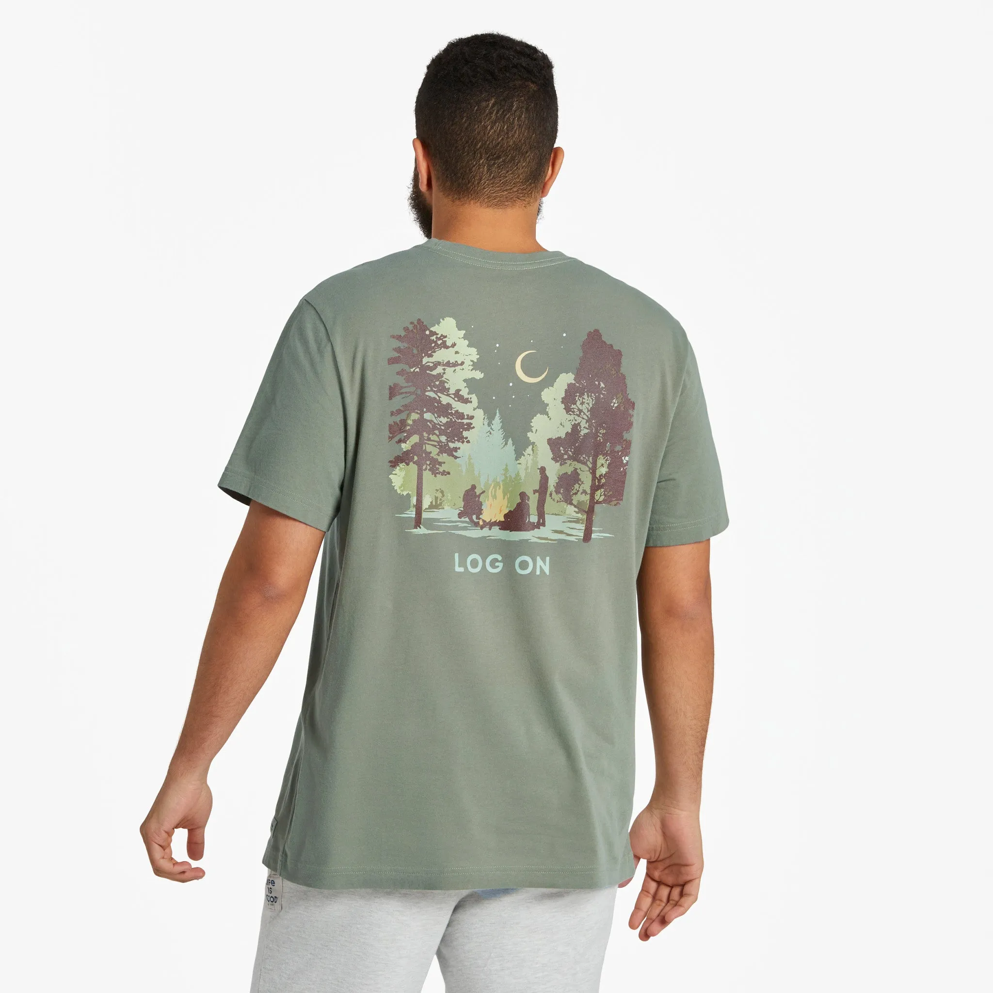 Men's Log On Campfire Short Sleeve Crusher-LITE Tee Life is Good