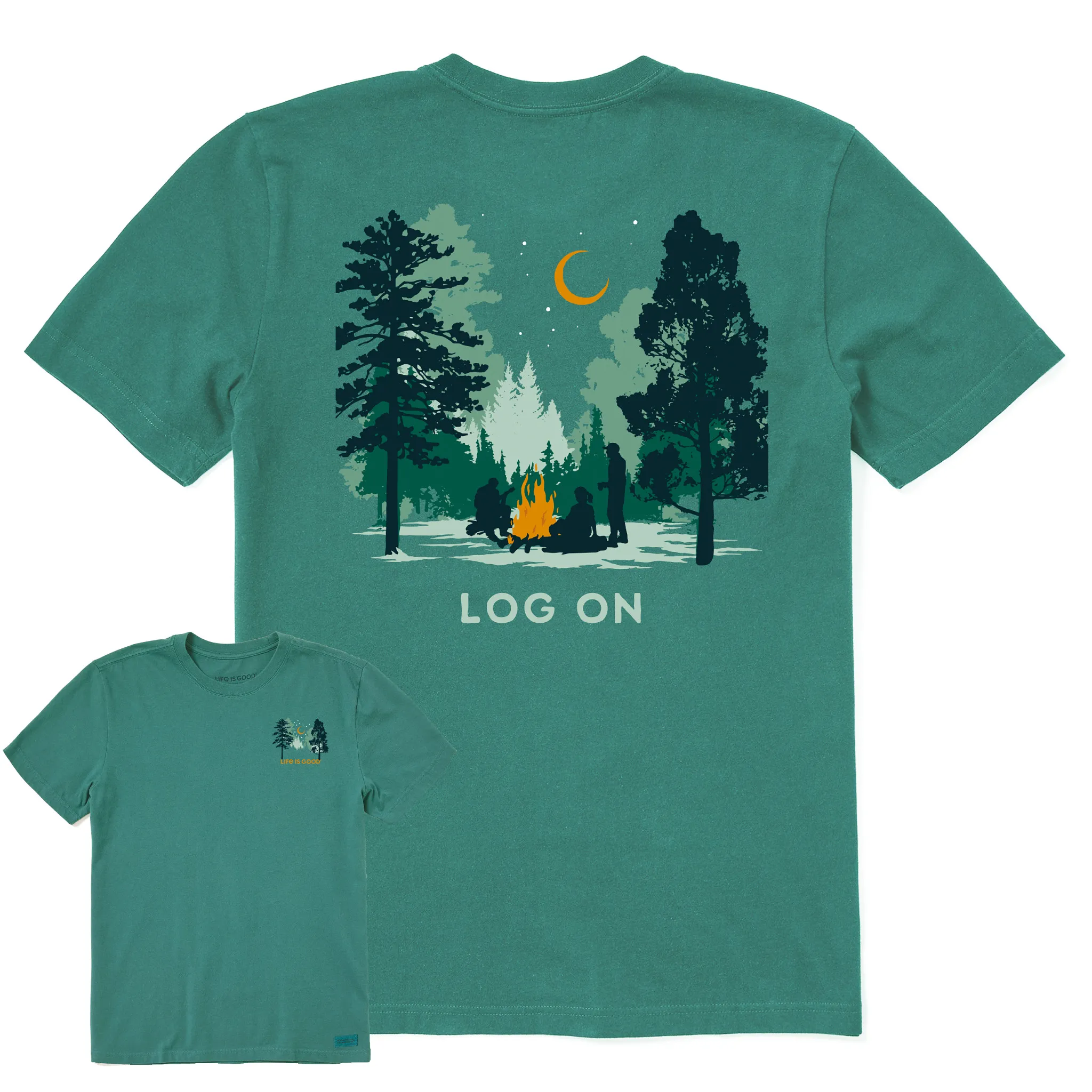Men's Log On Campfire Short Sleeve Crusher-LITE Tee Life is Good