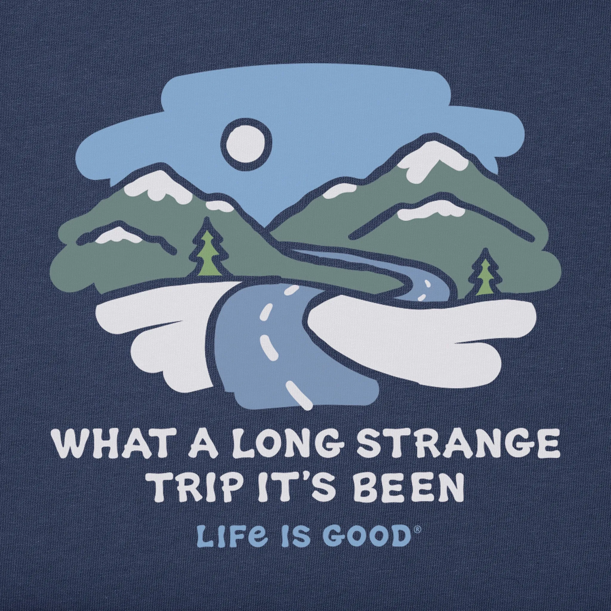 Men's Long Strange Trip Snowy Mountains Short Sleeve Crusher Tee Life is Good