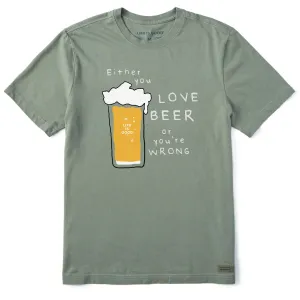 Men's Love Beer Short Sleeve Tee Life is Good