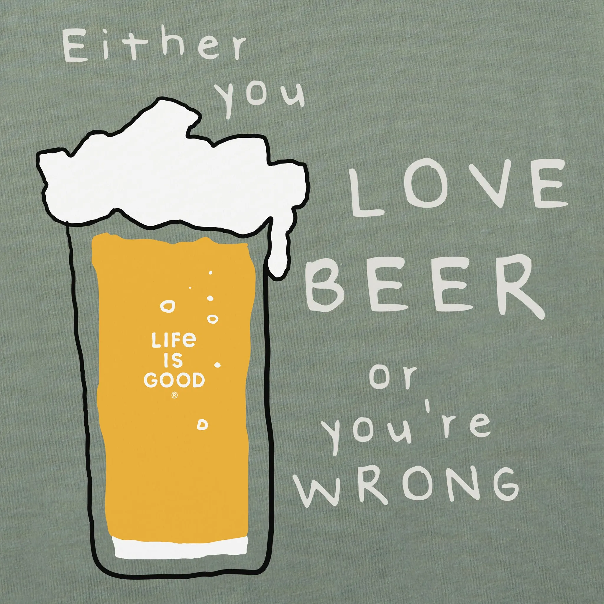 Men's Love Beer Short Sleeve Tee Life is Good