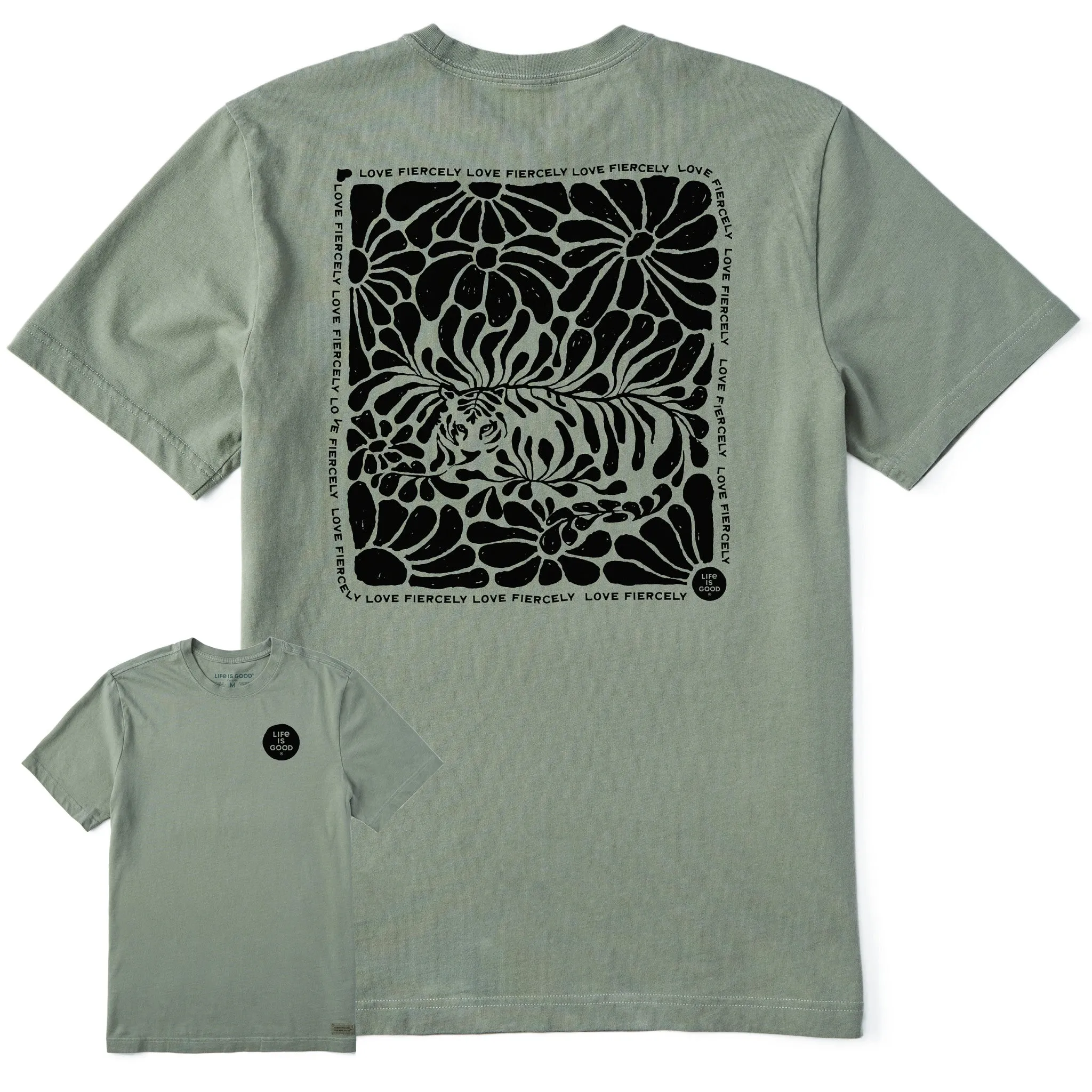 Men's Love Fiercely Tiger Short Sleeve Tee Life is Good