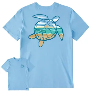 Men's Macro Micro Sea Turtle Oceanscape Short Sleeve Crusher Tee Life is Good