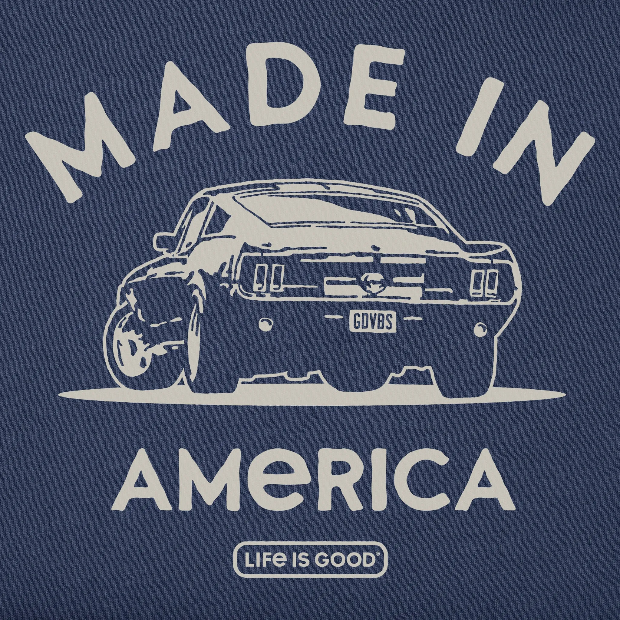 Men's Made in America Legendary Muscle Car Short Sleeve Tee Life is Good