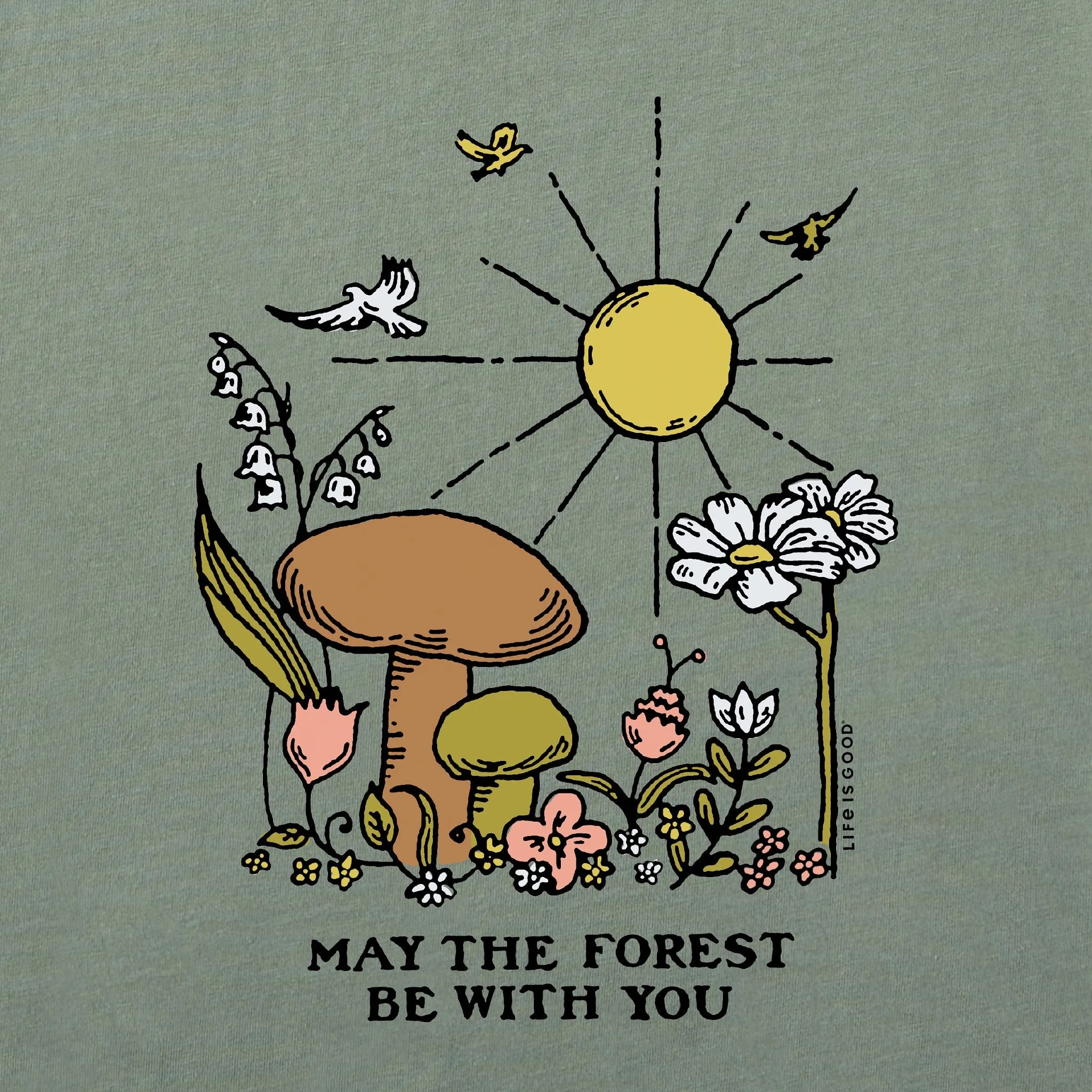 Men's May the Forest be With You Mushrooms Short Sleeve Tee Life is Good