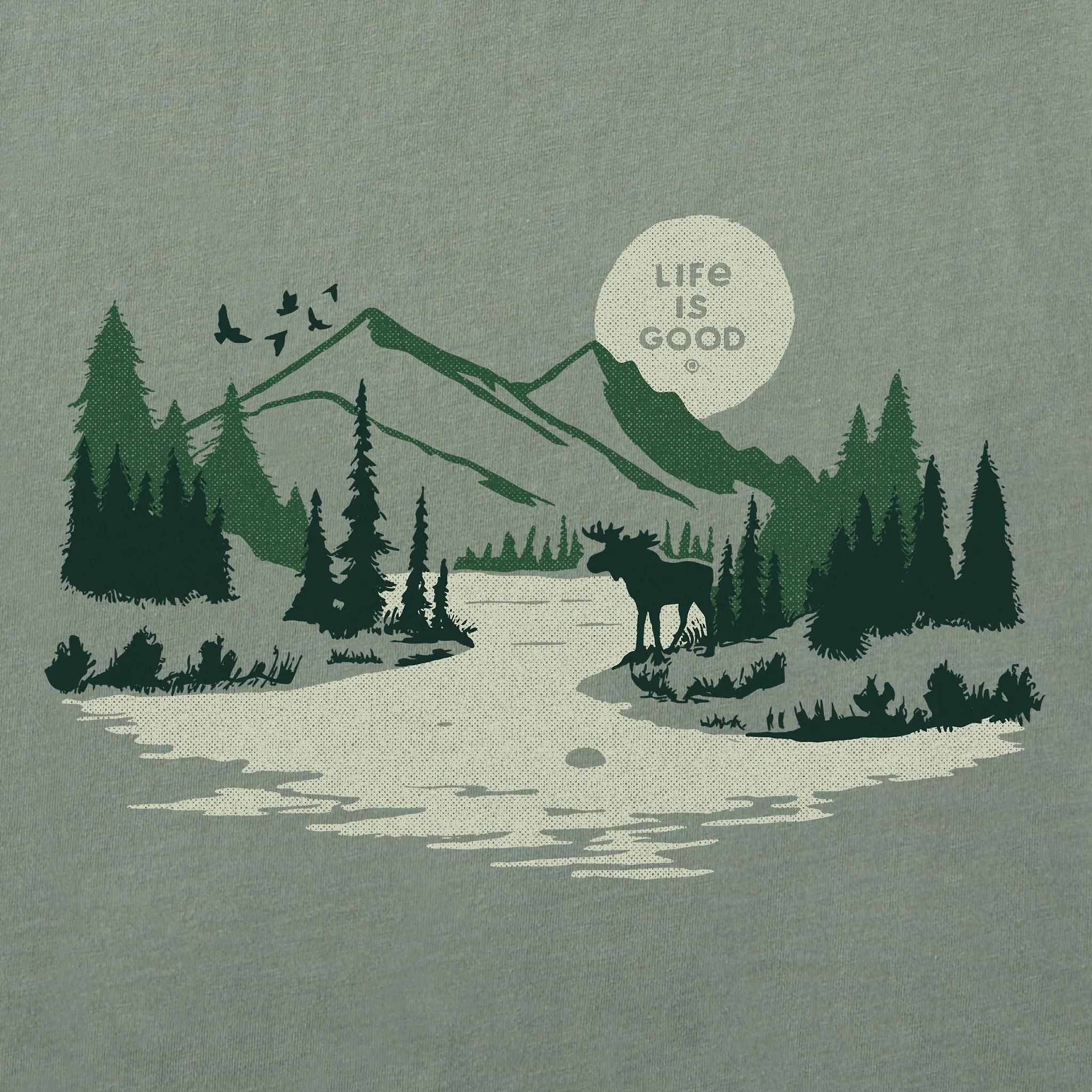 Men's Moose River Short Sleeve Tee Life is Good