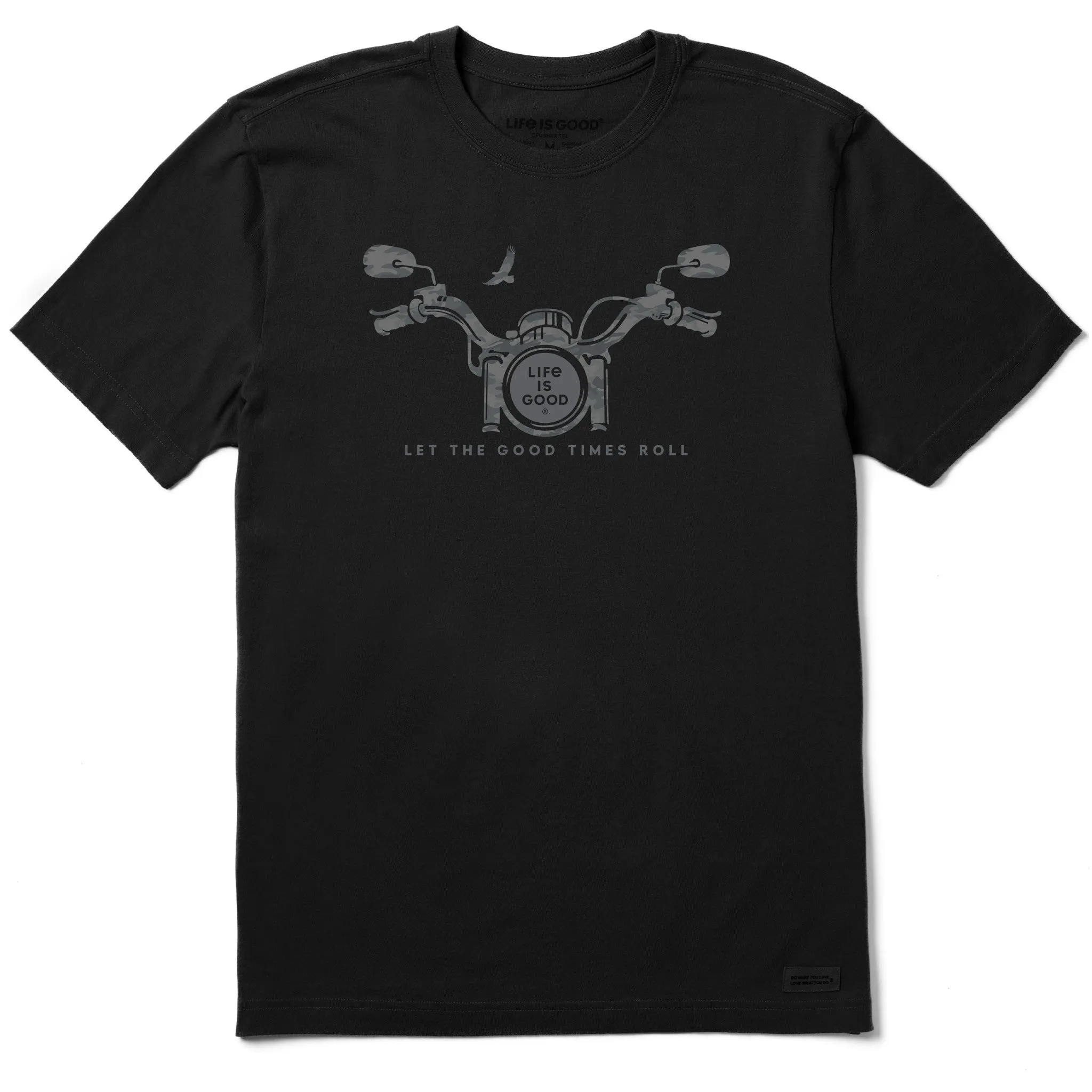 Men's Motorcycle Camo Handlebars Short Sleeve Crusher-LITE Tee Life is Good