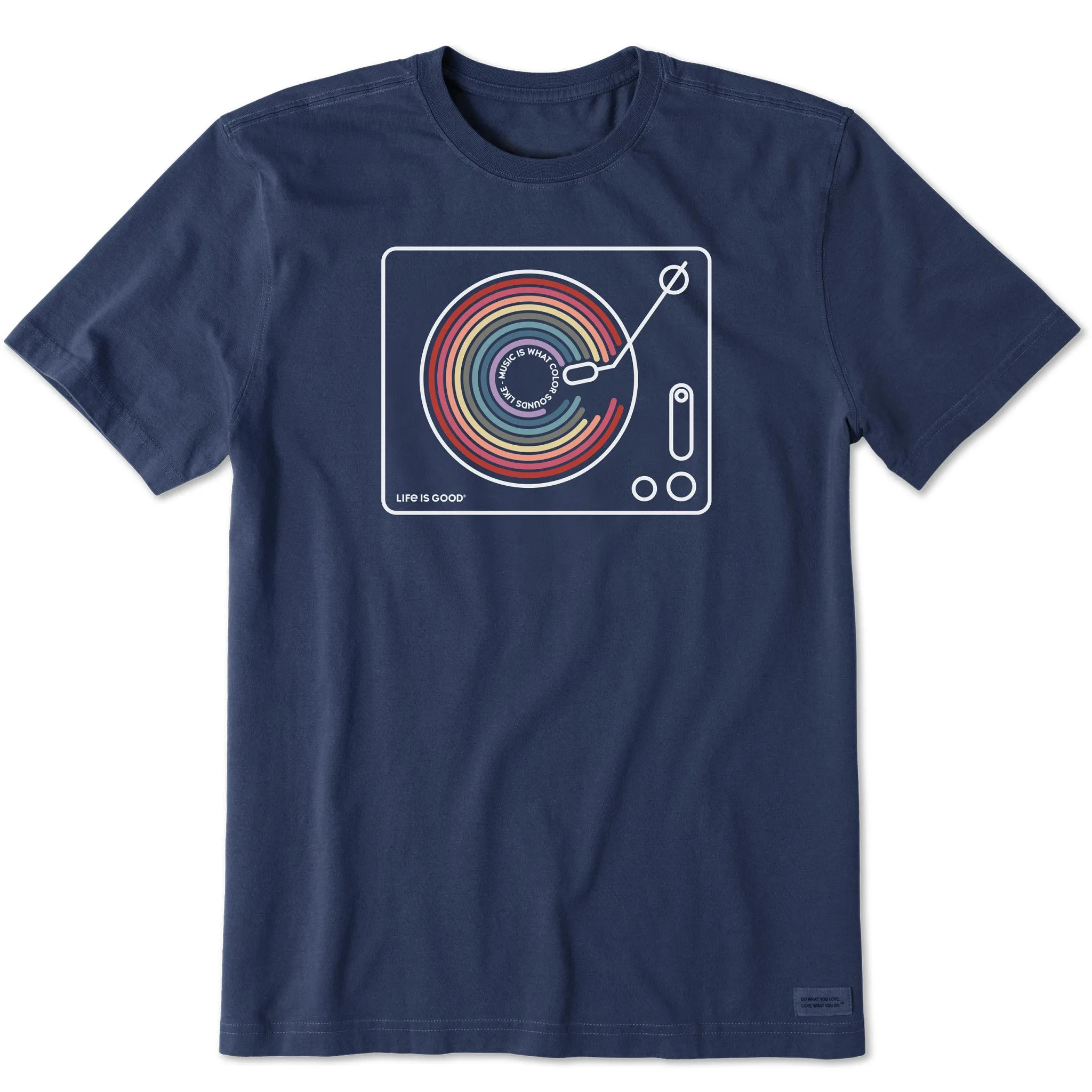 Men's Music Color Turntable Short Sleeve Tee Life is Good