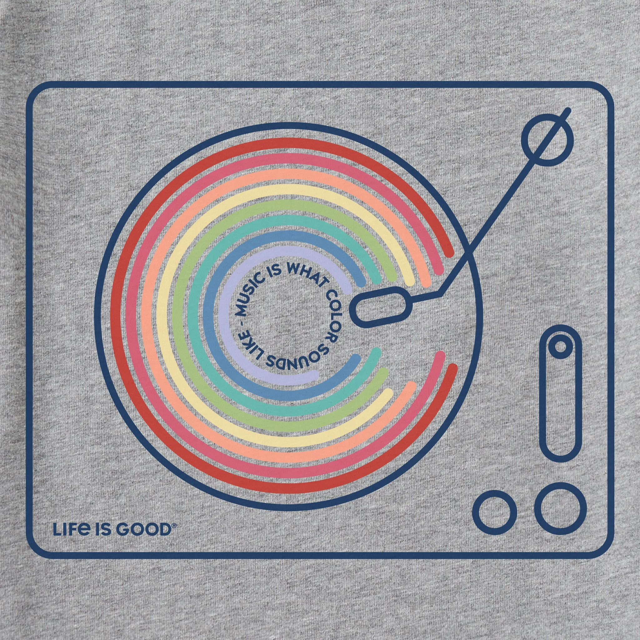 Men's Music Color Turntable Short Sleeve Tee Life is Good