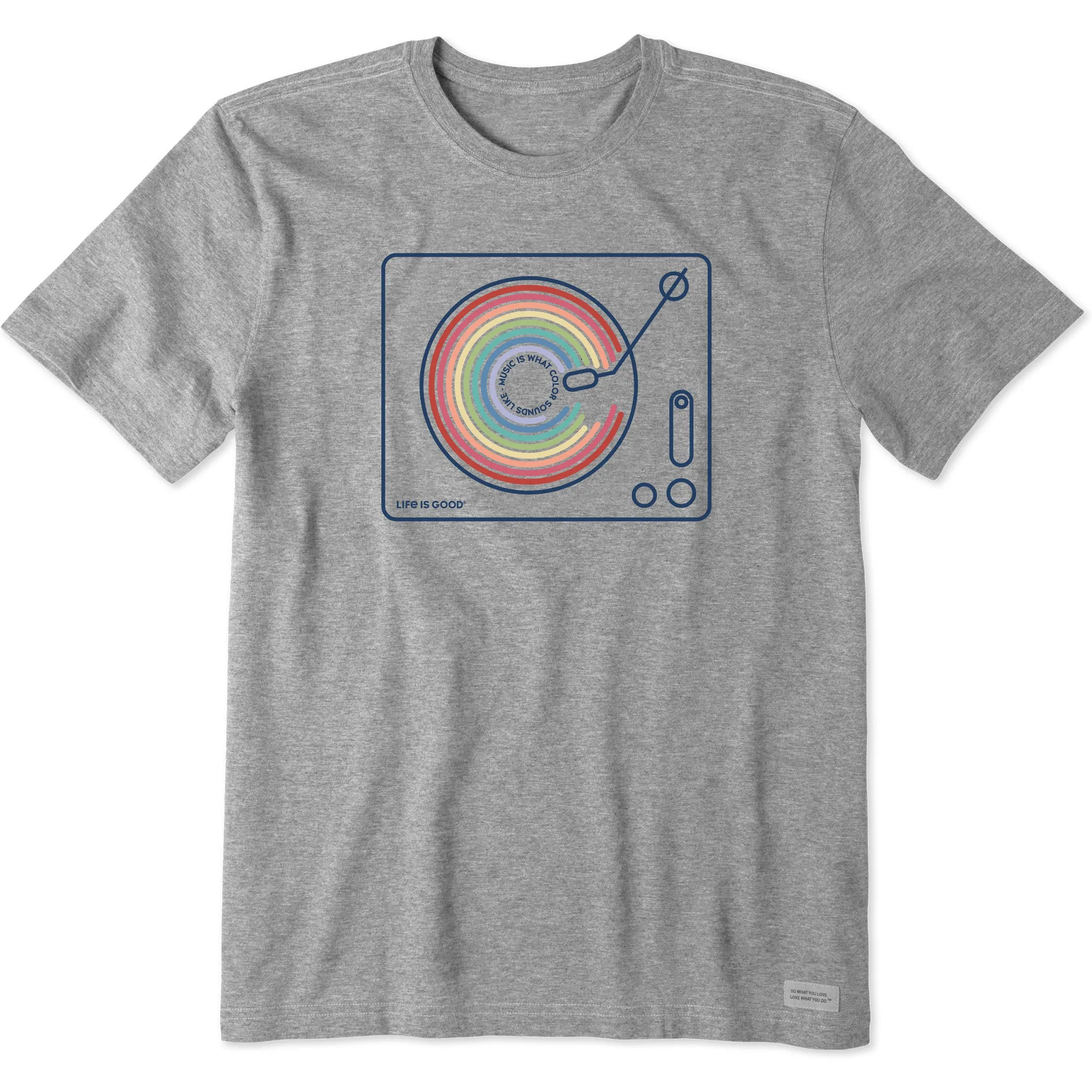 Men's Music Color Turntable Short Sleeve Tee Life is Good