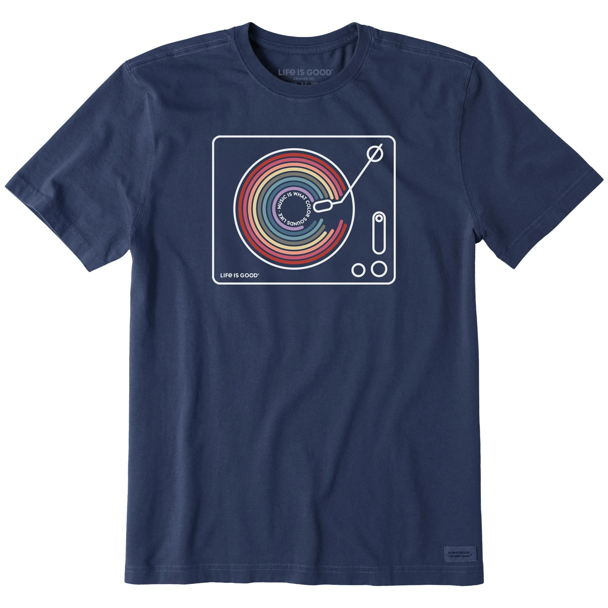 Men's Music Color Turntable Short Sleeve Tee Life is Good