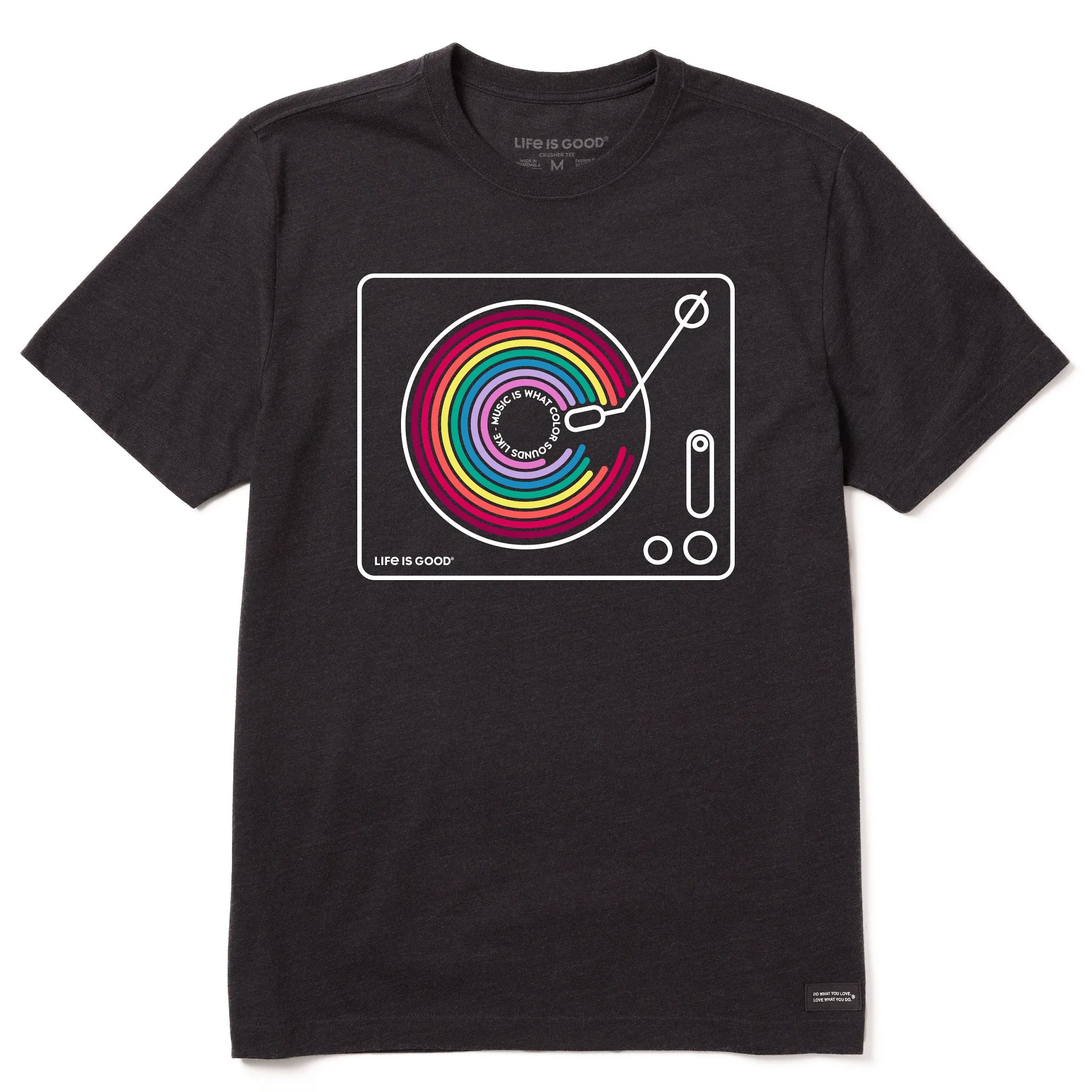 Men's Music Color Turntable Short Sleeve Tee Life is Good