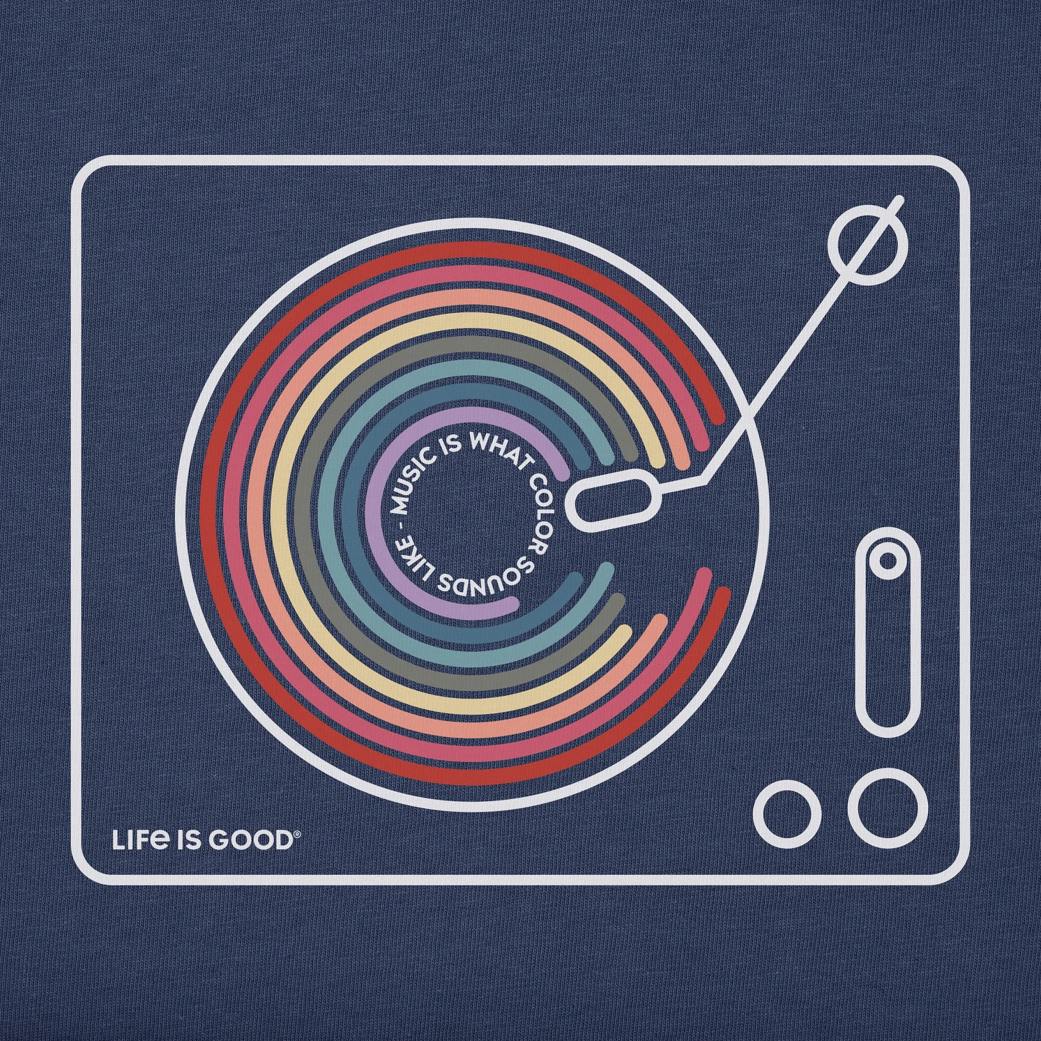 Men's Music Color Turntable Short Sleeve Tee Life is Good