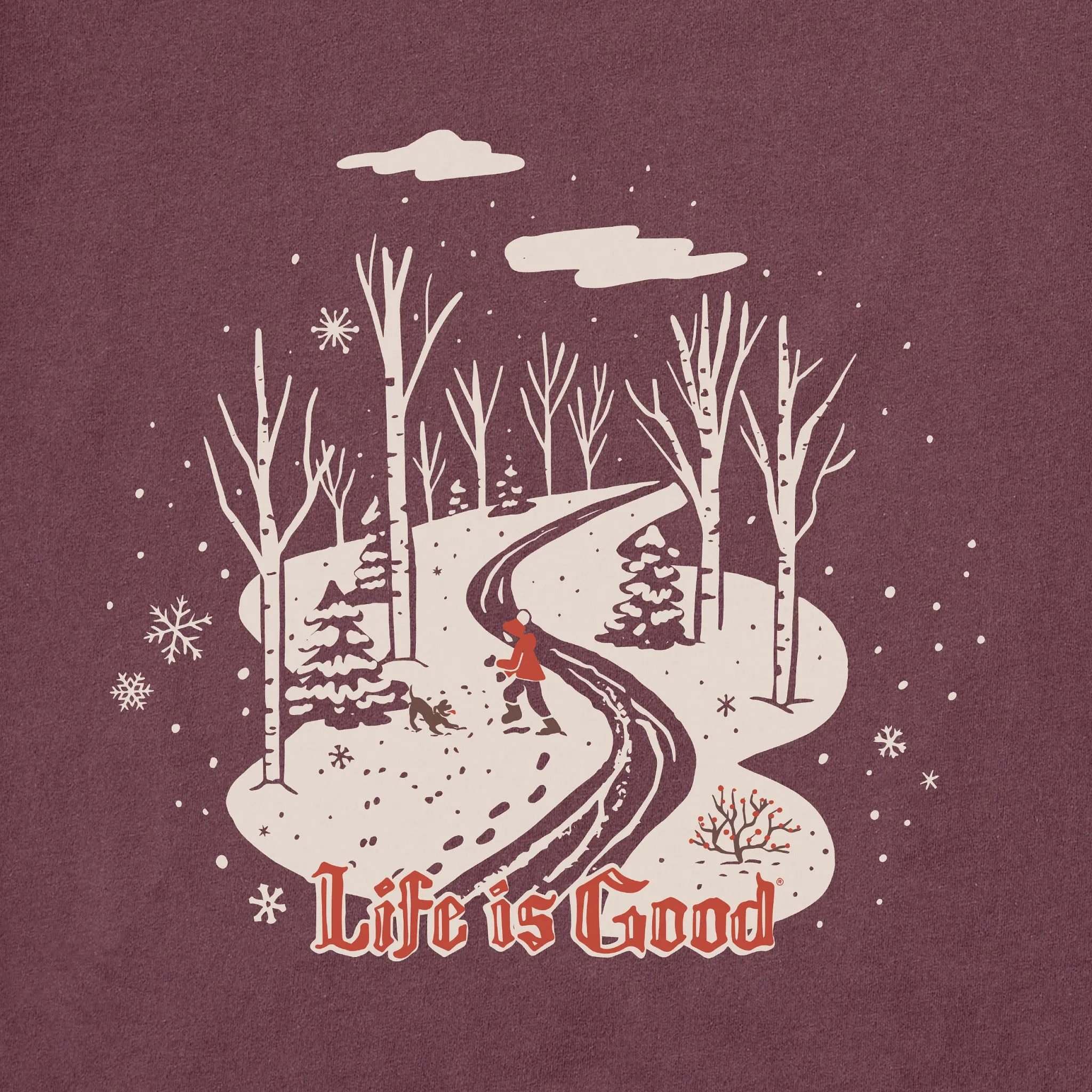 Men's Nostalgic Winter Day Long Sleeve Crusher Tee Life is Good