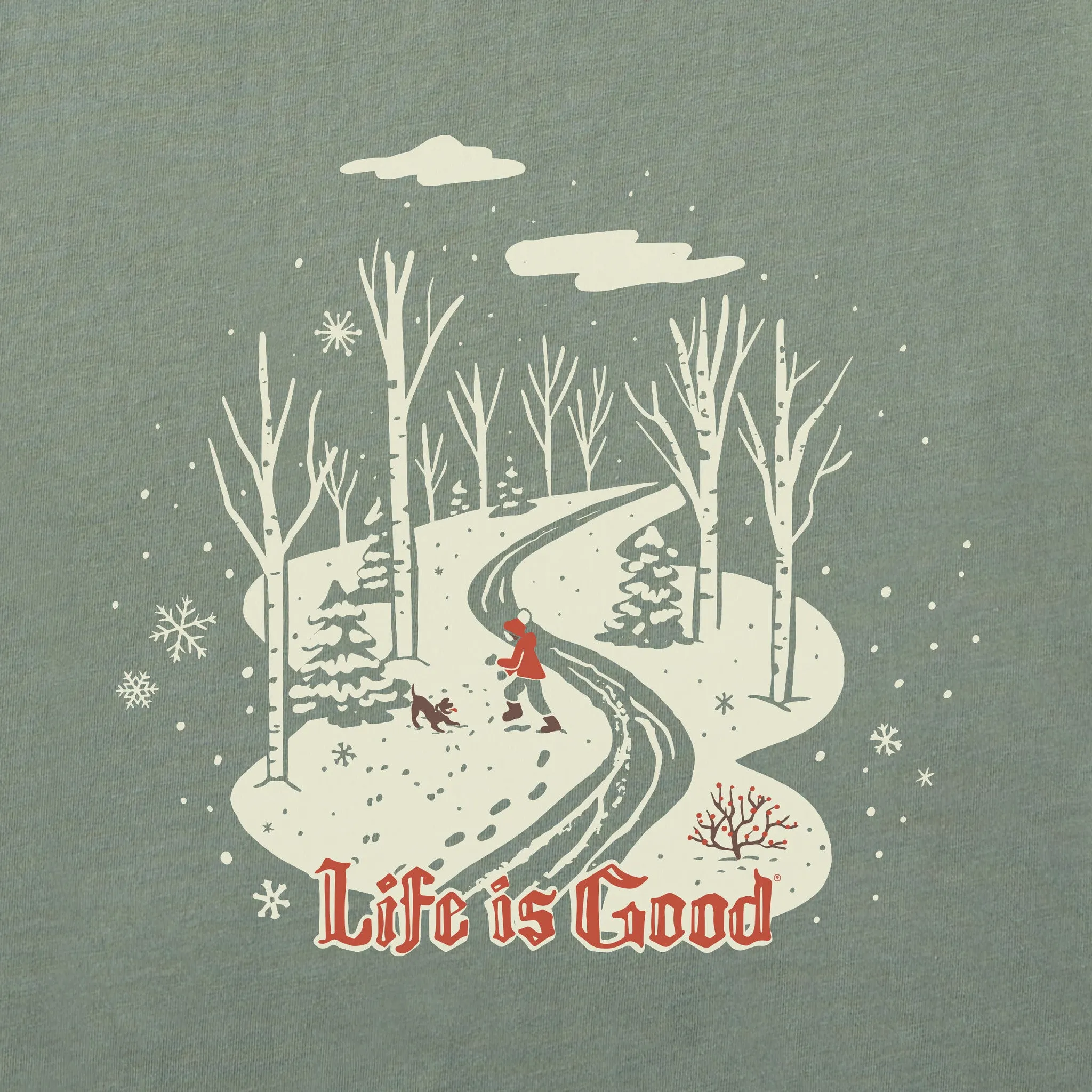 Men's Nostalgic Winter Day Long Sleeve Crusher Tee Life is Good