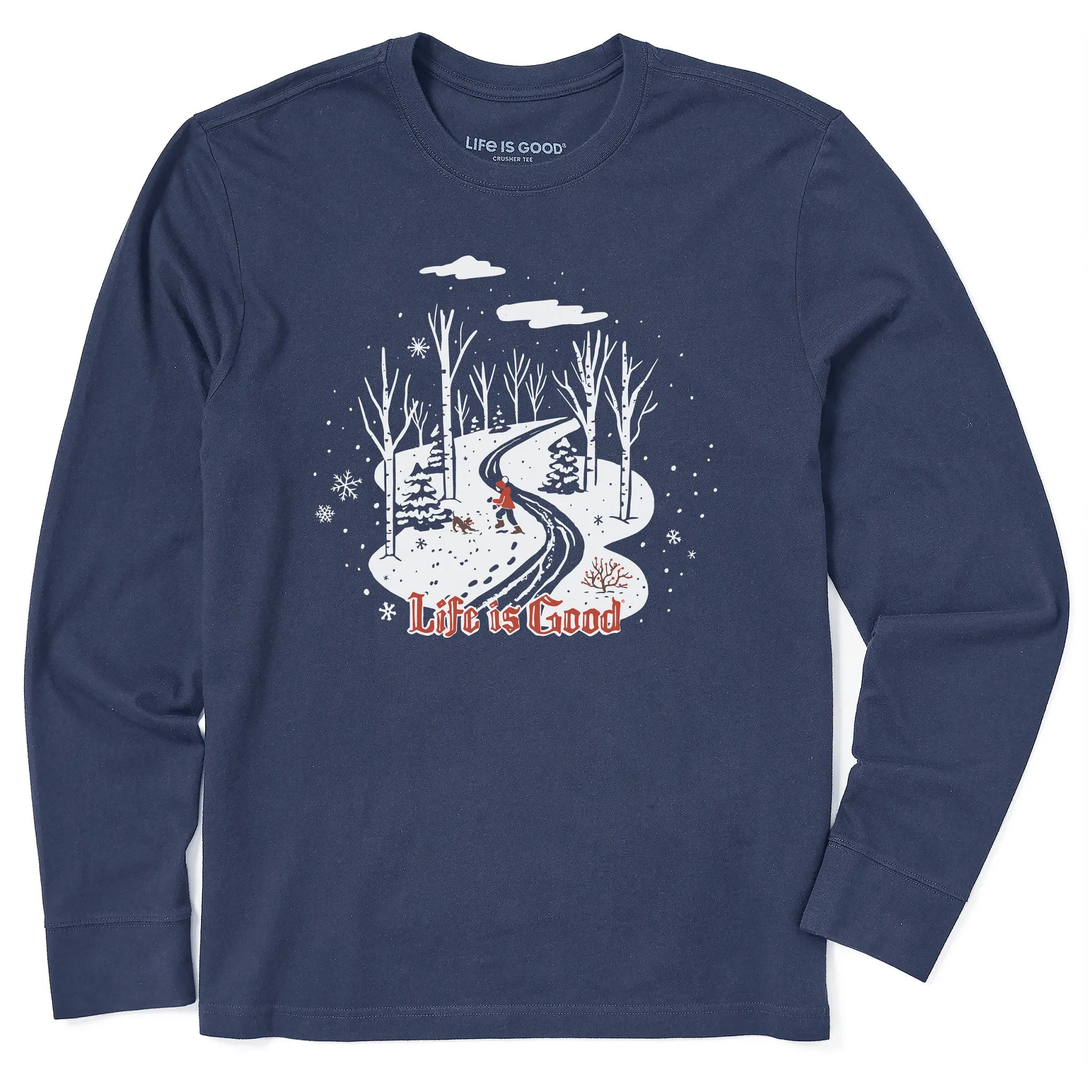 Men's Nostalgic Winter Day Long Sleeve Crusher Tee Life is Good